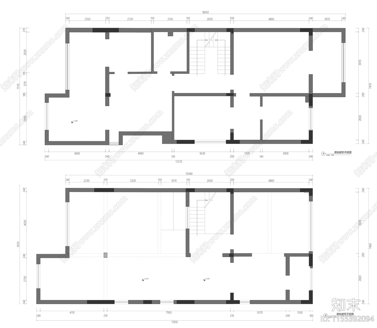 400平别墅室内平面图施工图下载【ID:1155392094】