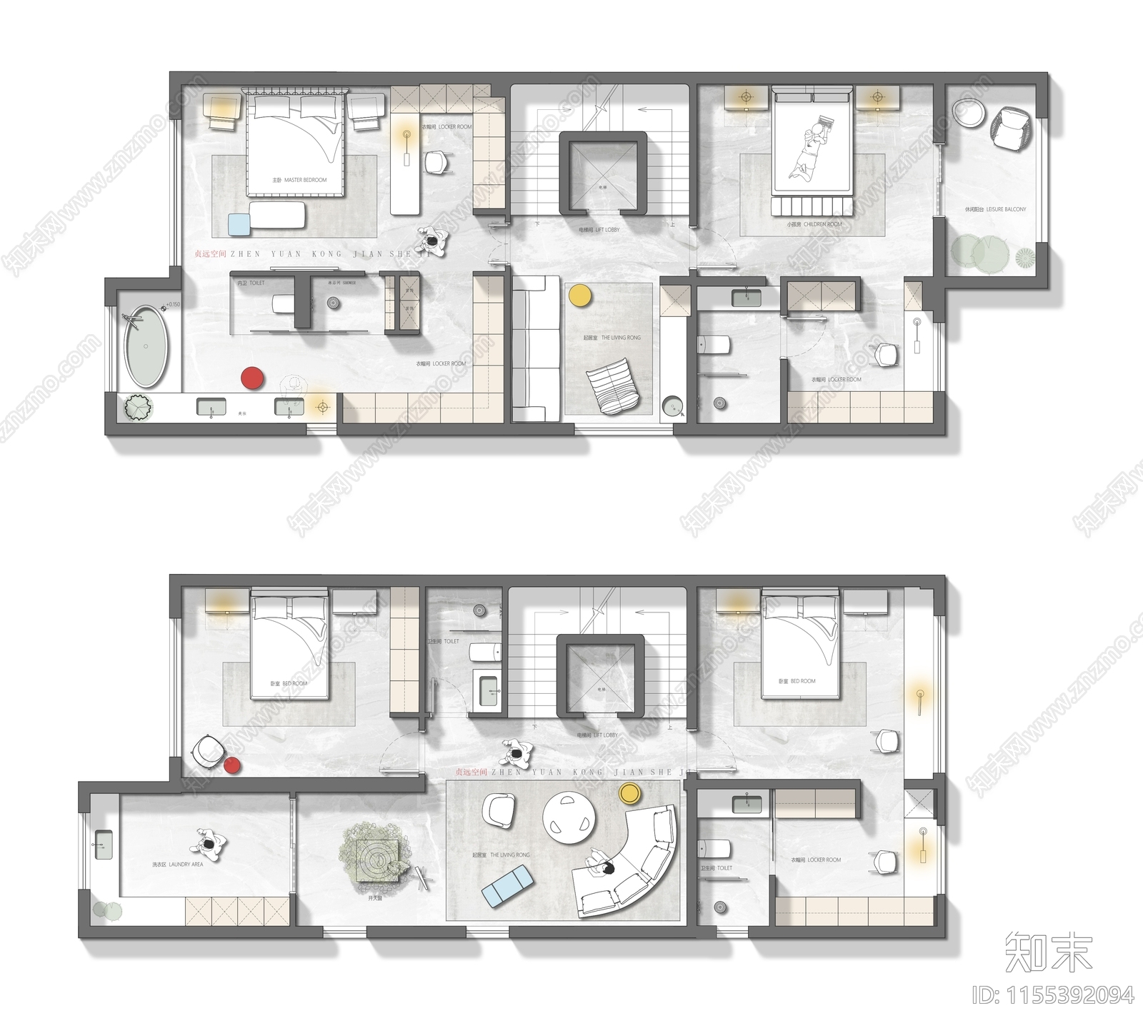 400平别墅室内平面图施工图下载【ID:1155392094】