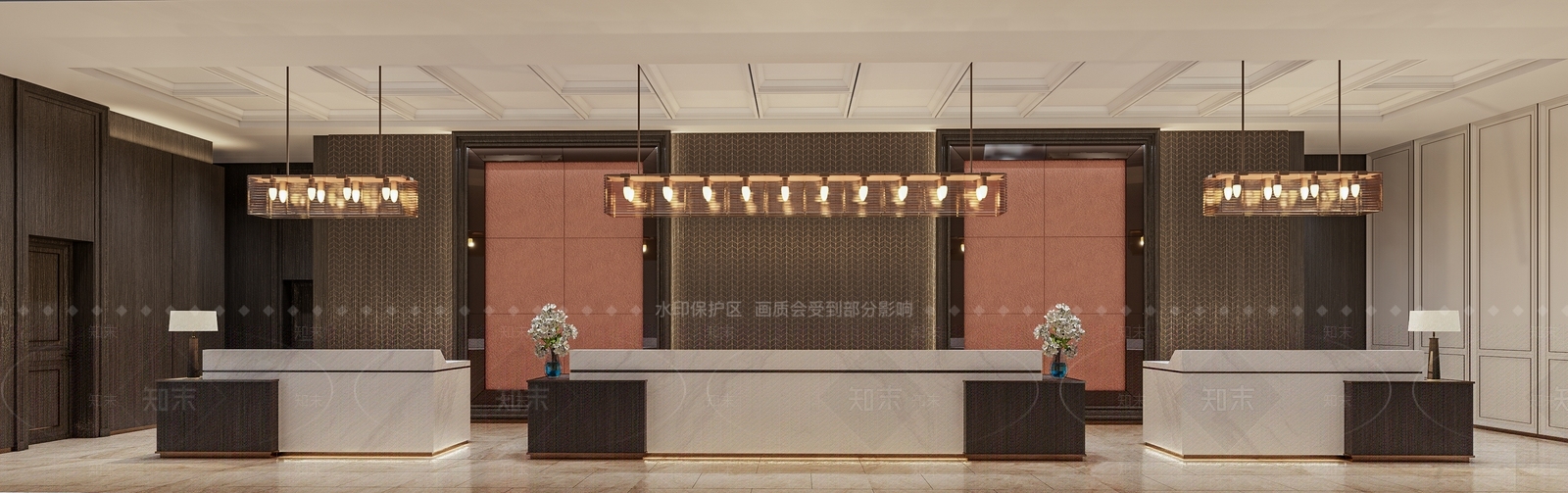 现代酒店前台SU模型下载【ID:1155656044】