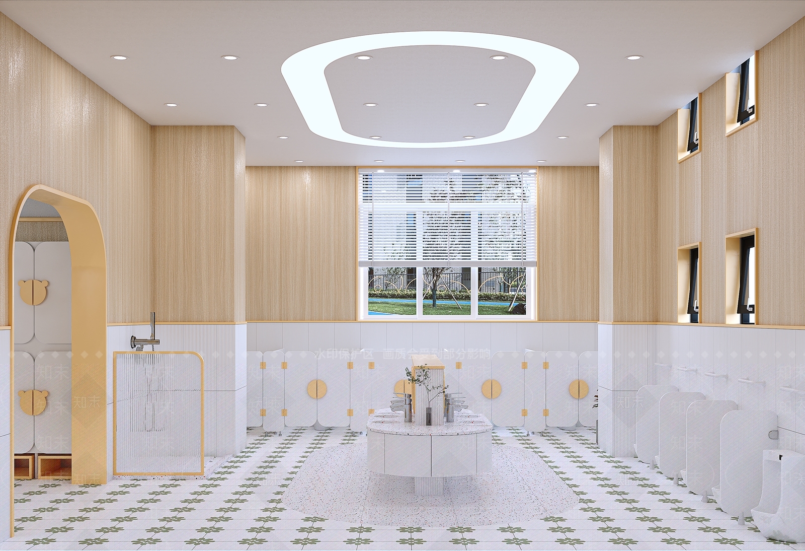 现代幼儿园卫生间3D模型下载【ID:1155395959】