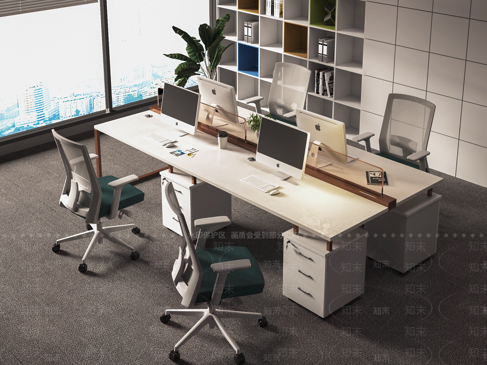 现代办公桌椅SU模型下载【ID:1155396835】