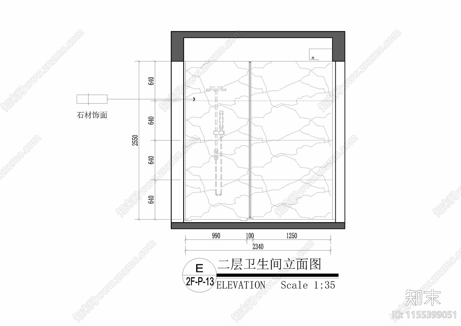 新中式女孩卧室衣帽间平面立施工图下载【ID:1155399051】