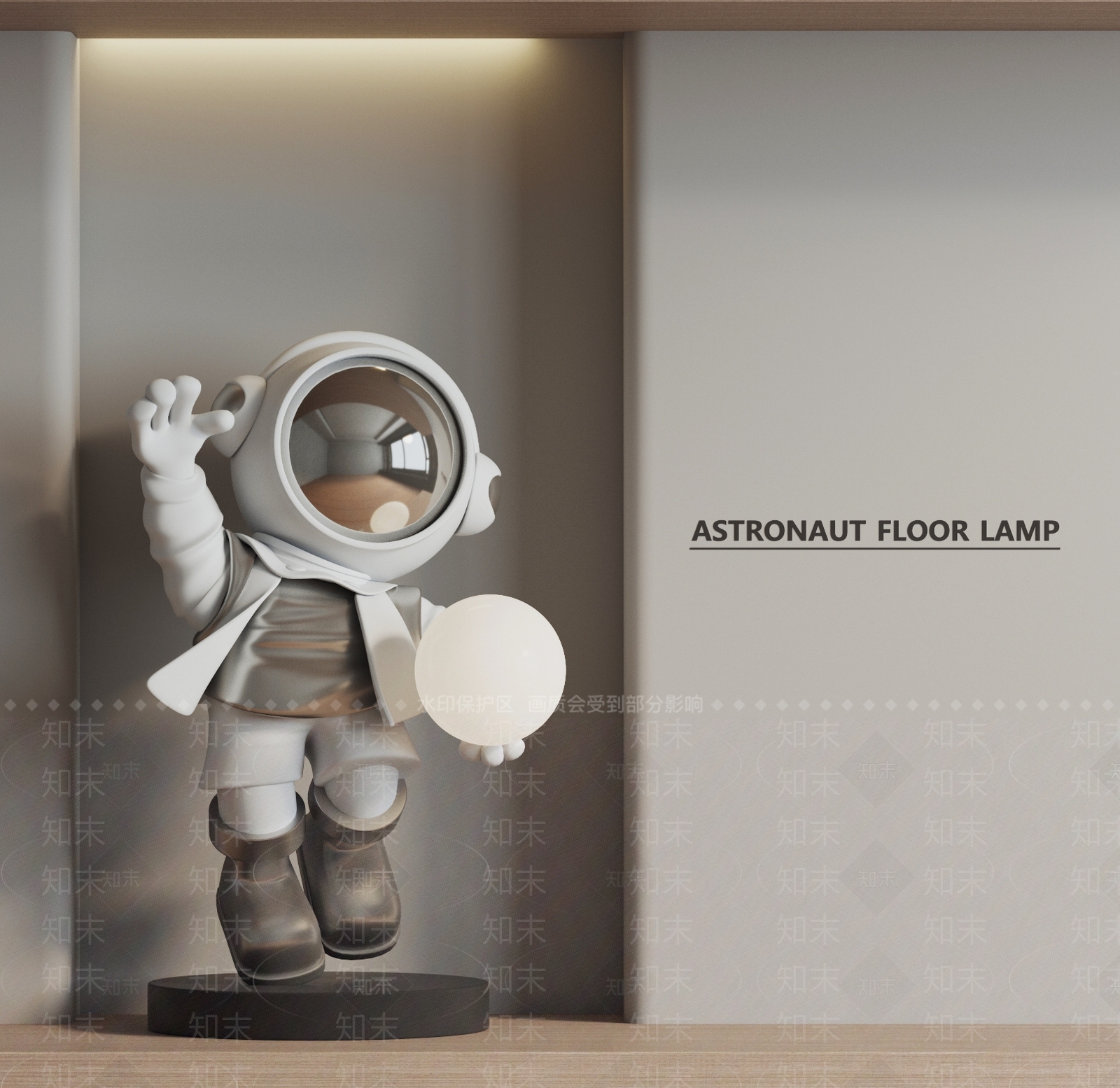 现代宇航员雕塑摆件3D模型下载【ID:1155401866】