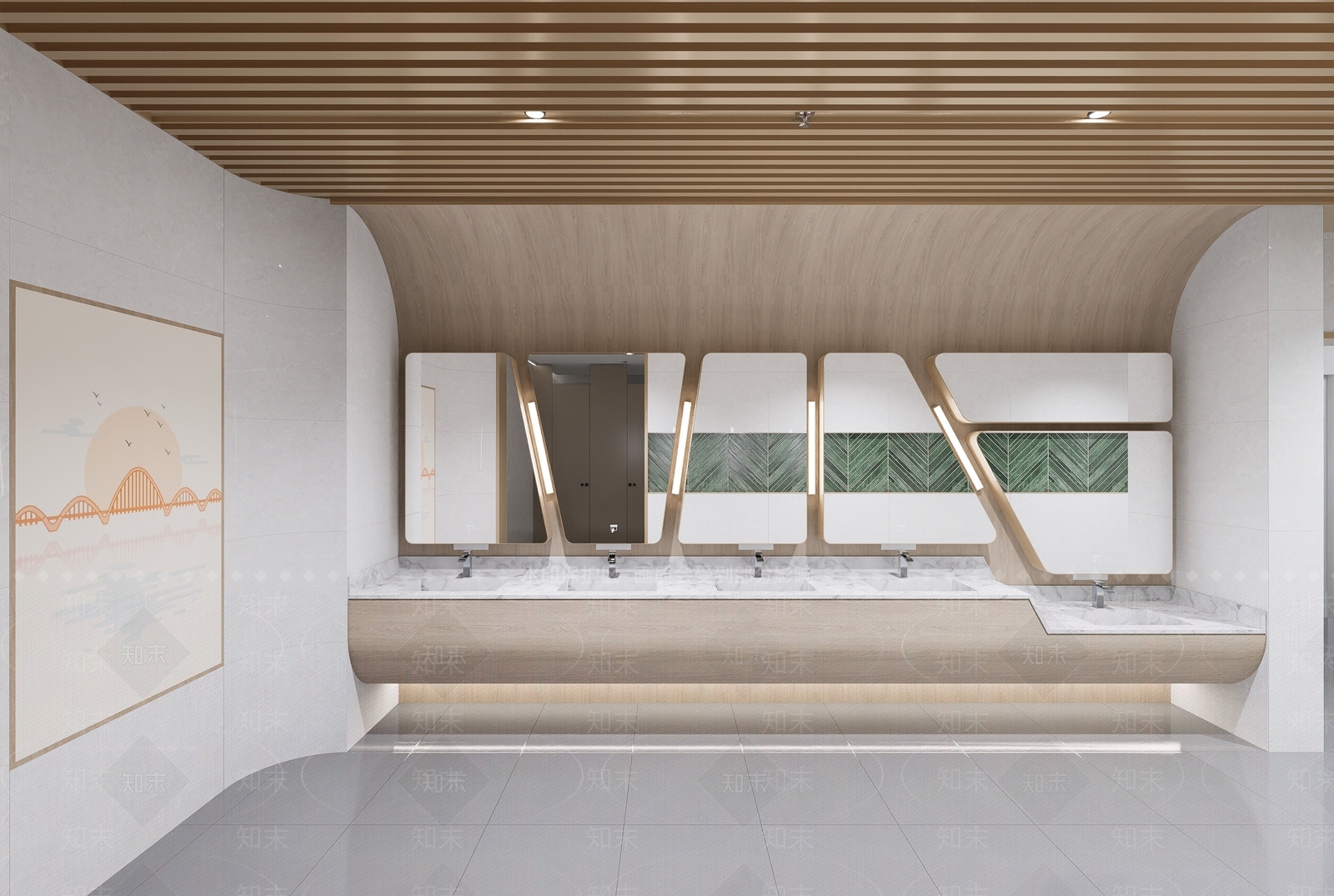 现代公共卫生间SU模型下载【ID:1155402592】