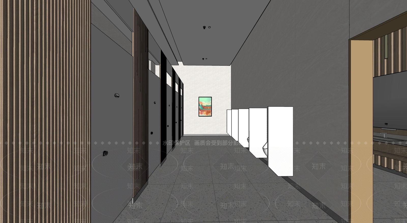 现代公共卫生间SU模型下载【ID:1155403492】