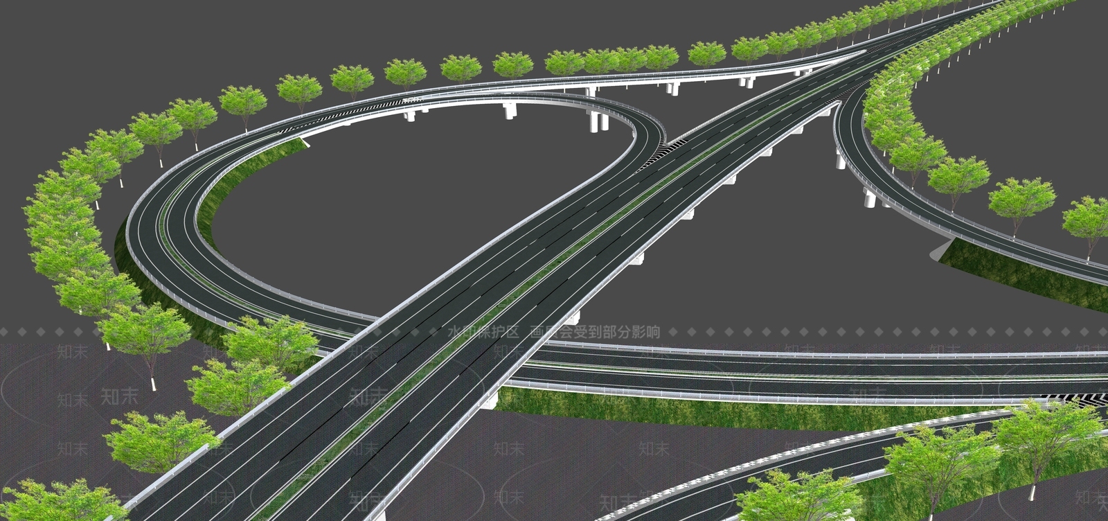 现代高速公路SU模型下载【ID:1155404033】