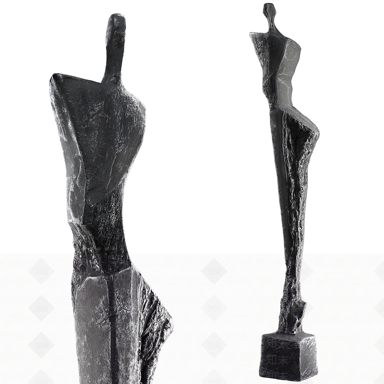 现代抽象人物雕塑摆件SU模型下载【ID:1155404257】