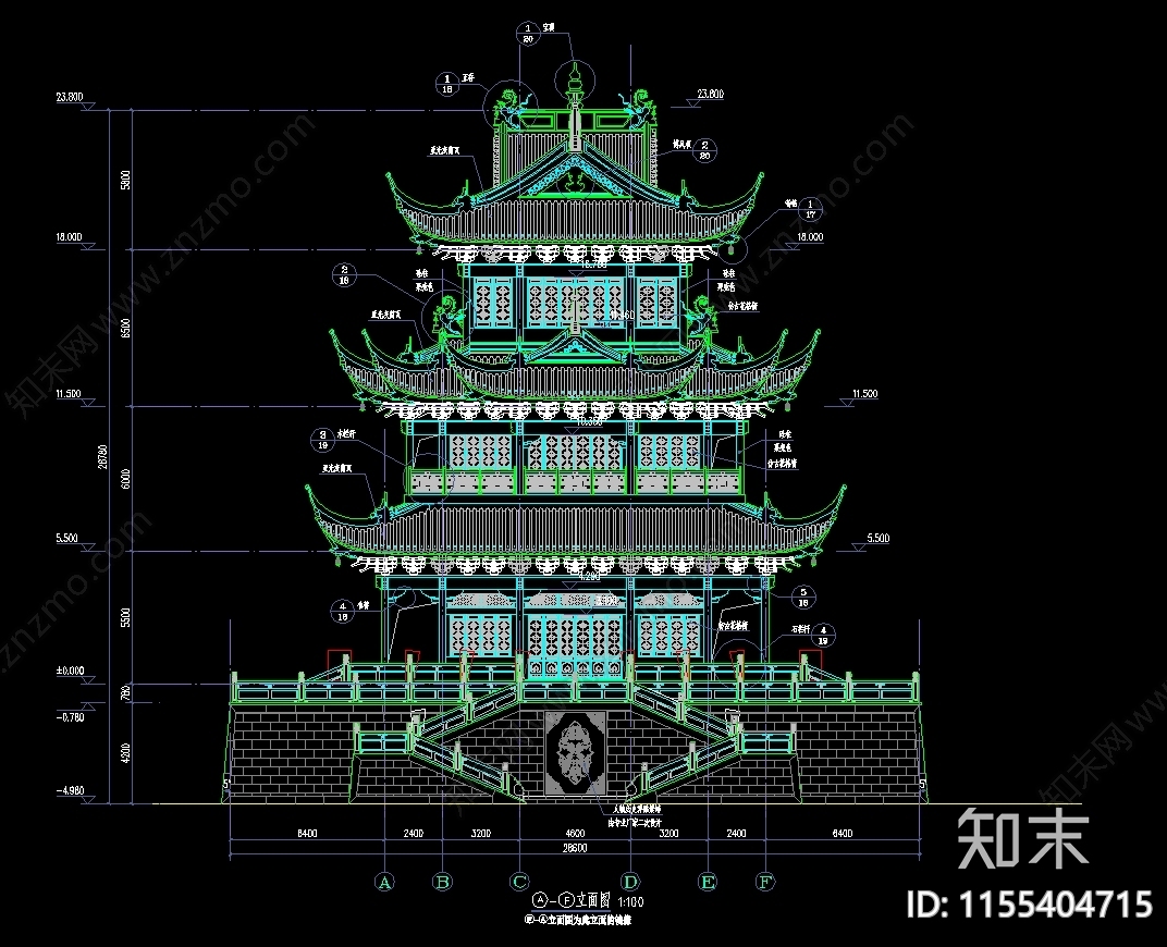 阁楼cad施工图下载【ID:1155404715】