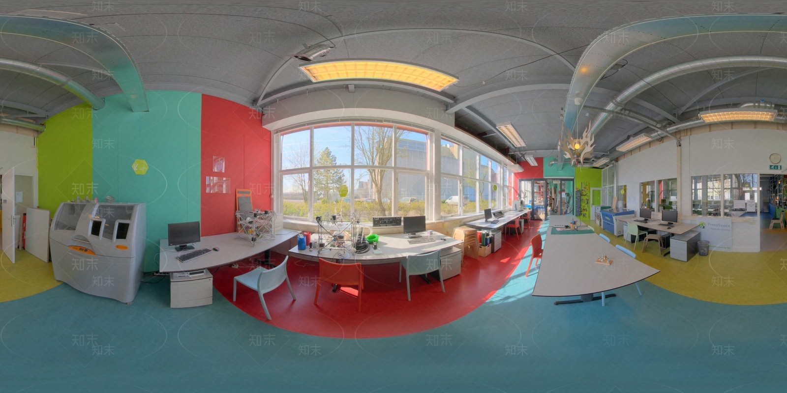 hdr彩色明亮工业风室内办公区贴图下载【ID:1155405320】