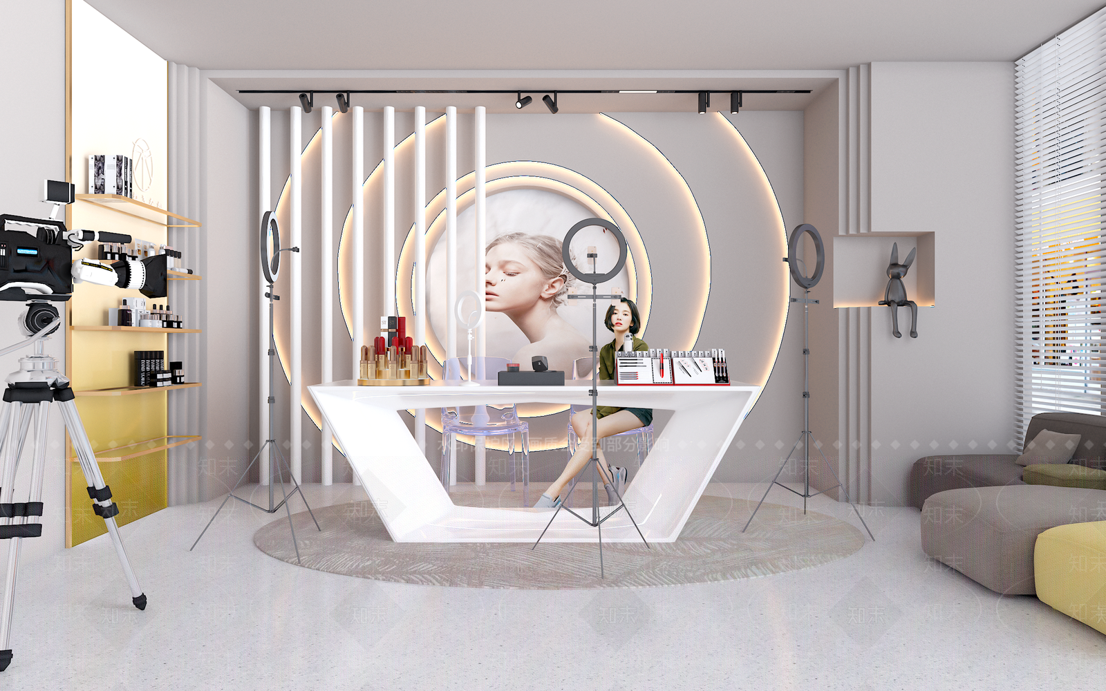 现代化妆品直播间3D模型下载【ID:1155406705】