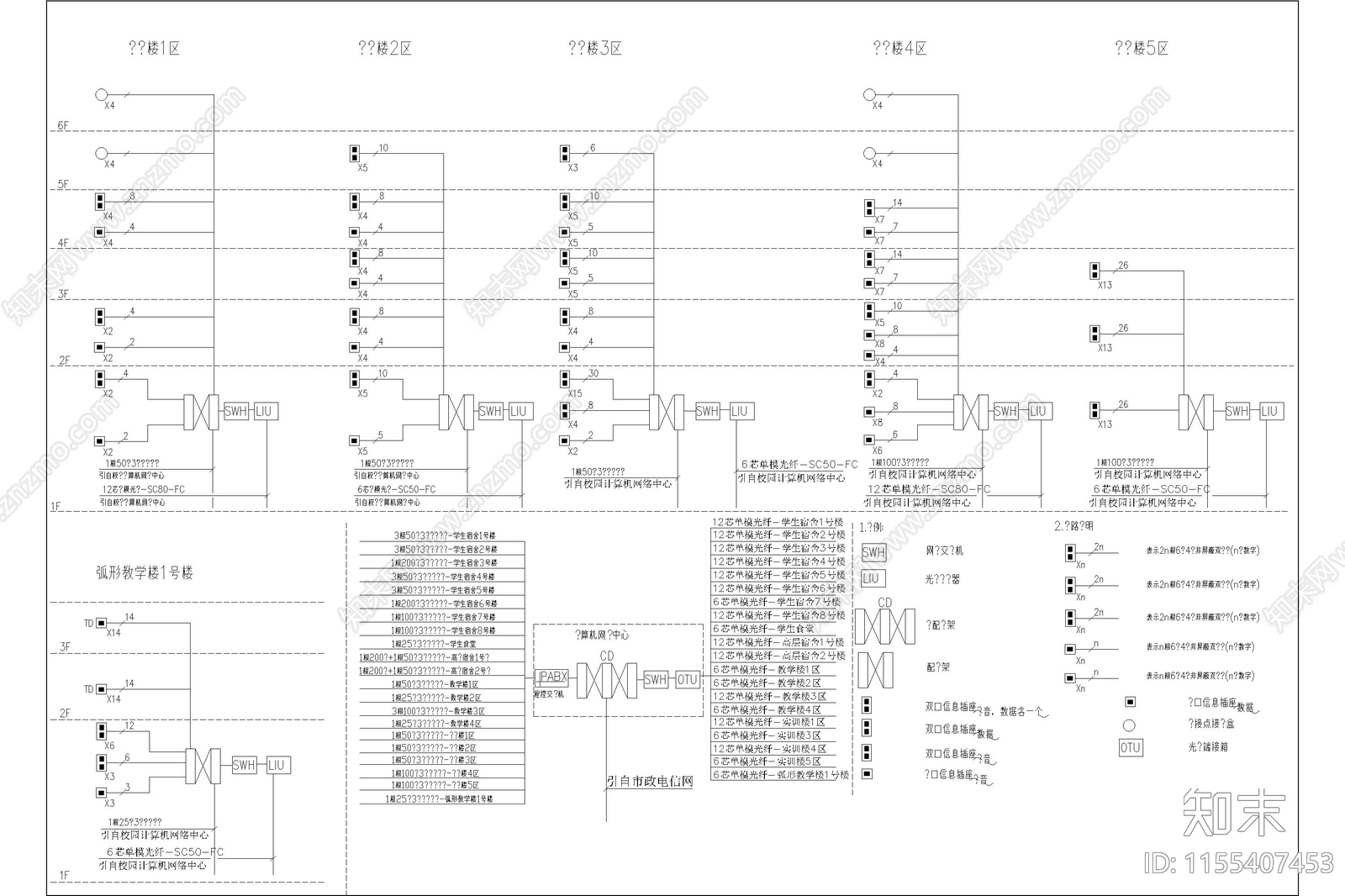 建筑弱电智能化学校小区施工图下载【ID:1155407453】