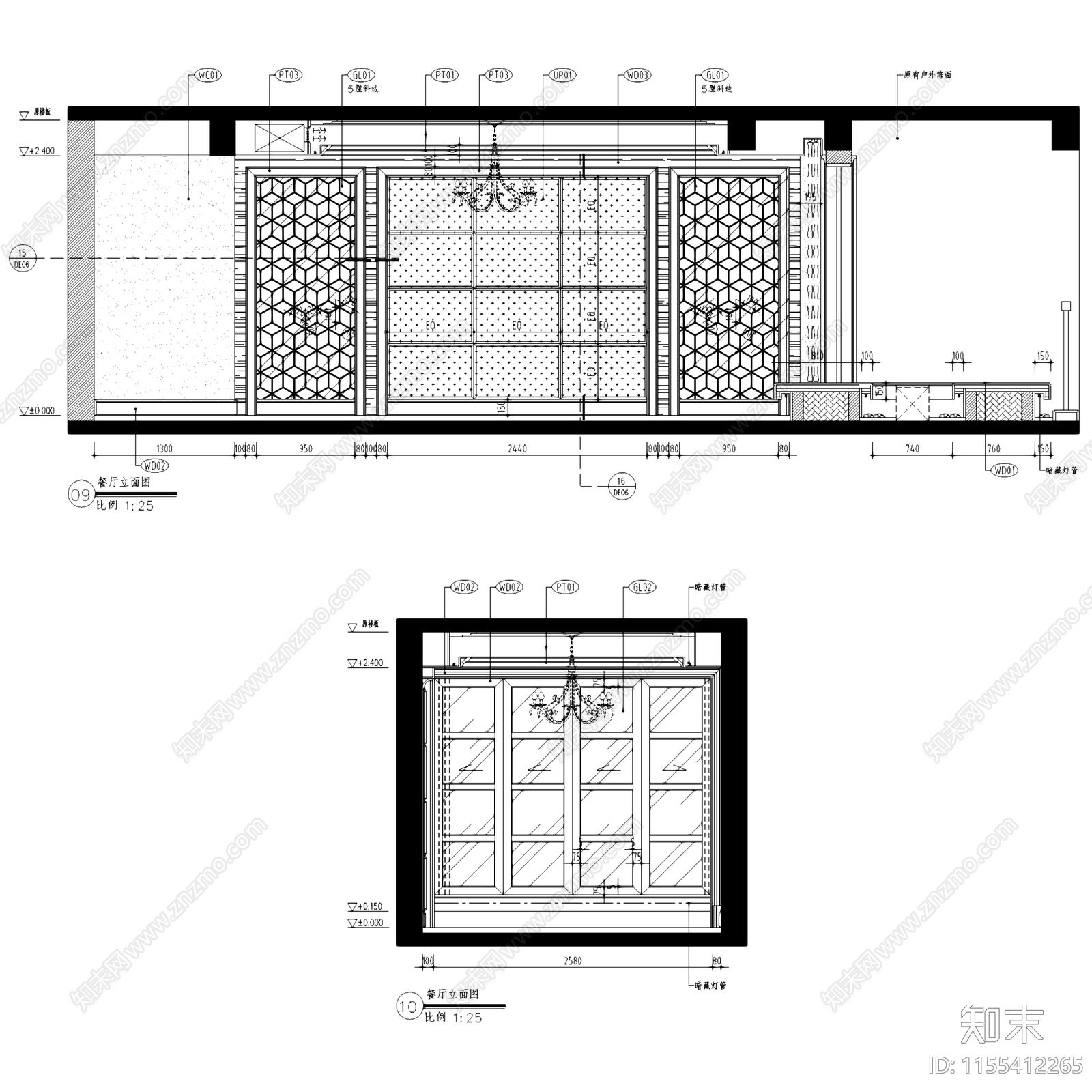 简欧义乌天元滨江国际挑空二层别墅室内家装cad施工图下载【ID:1155412265】