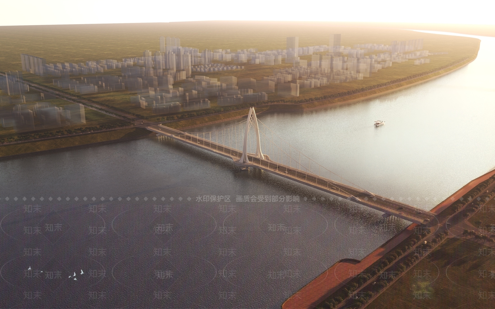 现代大桥3D模型下载【ID:1155412492】