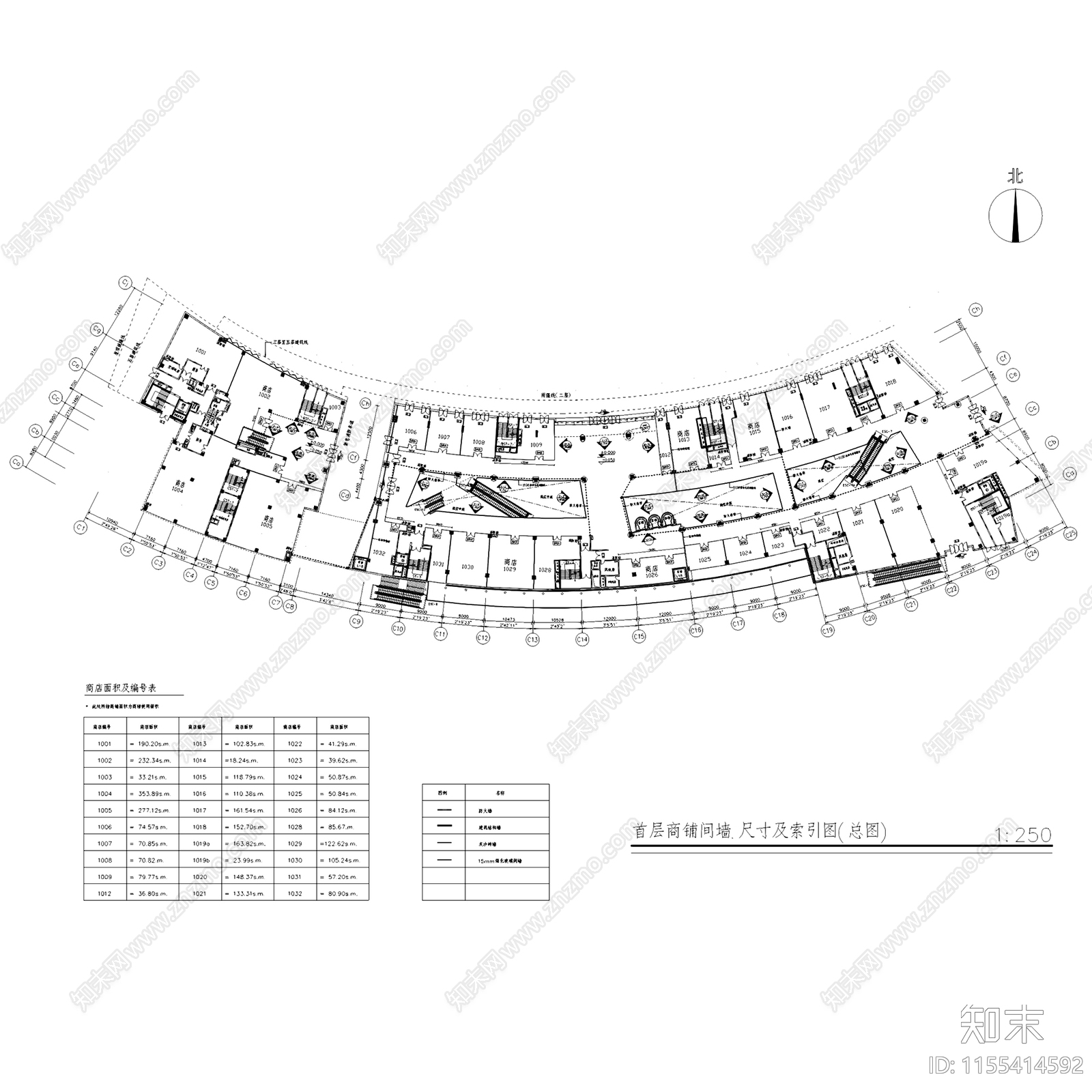 深圳城市广场五层商场室内工装cad施工图下载【ID:1155414592】