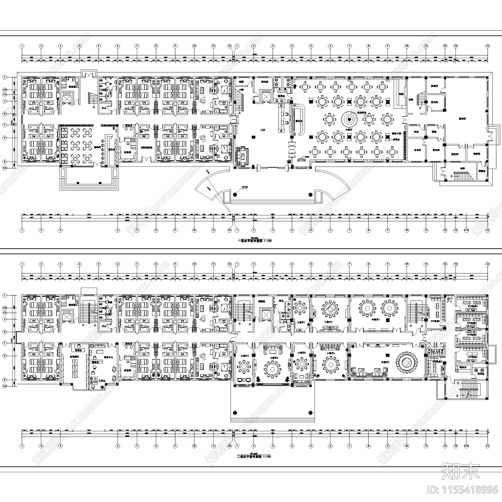 八层军事供应站服务楼军需酒店室内工装cad施工图下载【ID:1155418996】