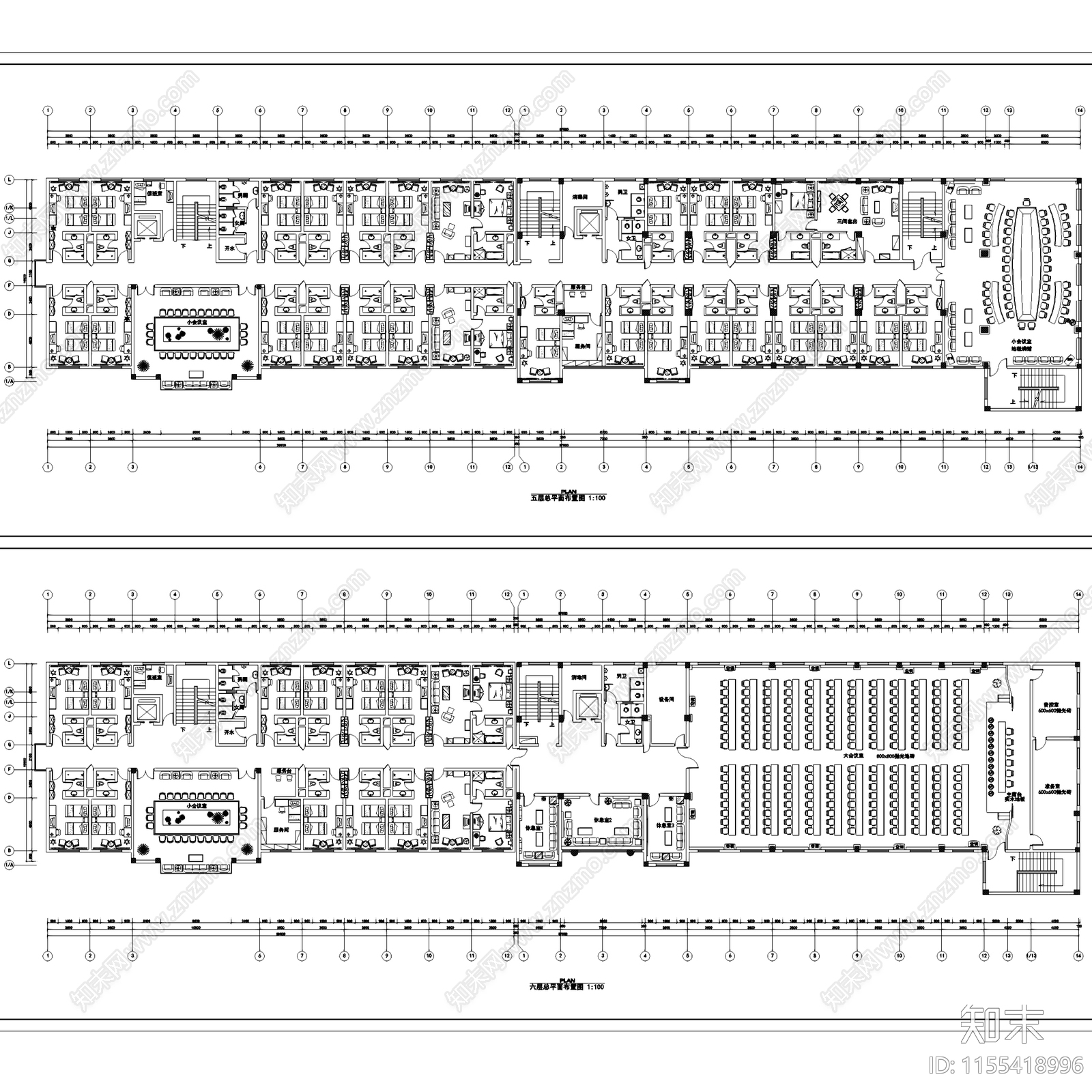 八层军事供应站服务楼军需酒店室内工装cad施工图下载【ID:1155418996】