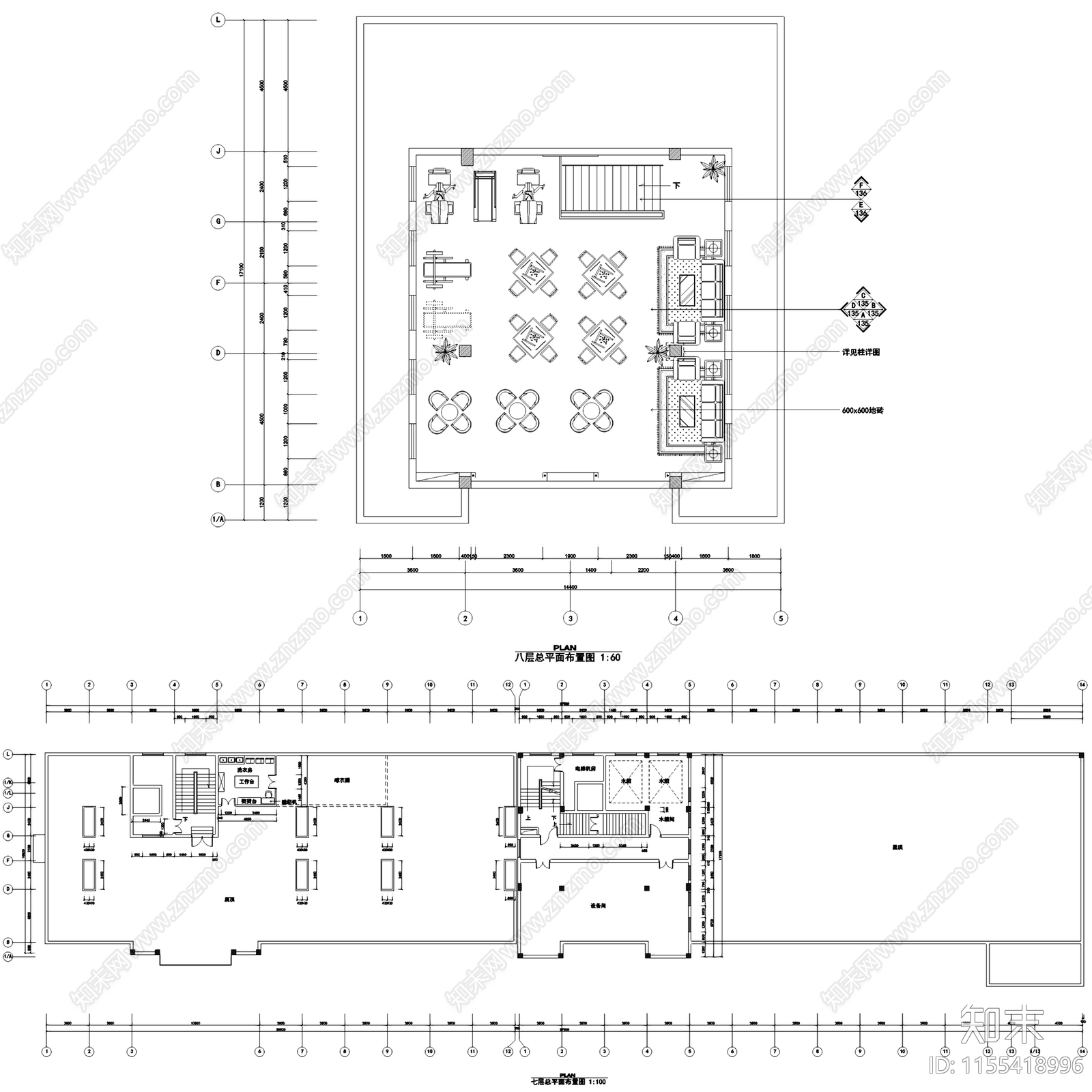 八层军事供应站服务楼军需酒店室内工装cad施工图下载【ID:1155418996】