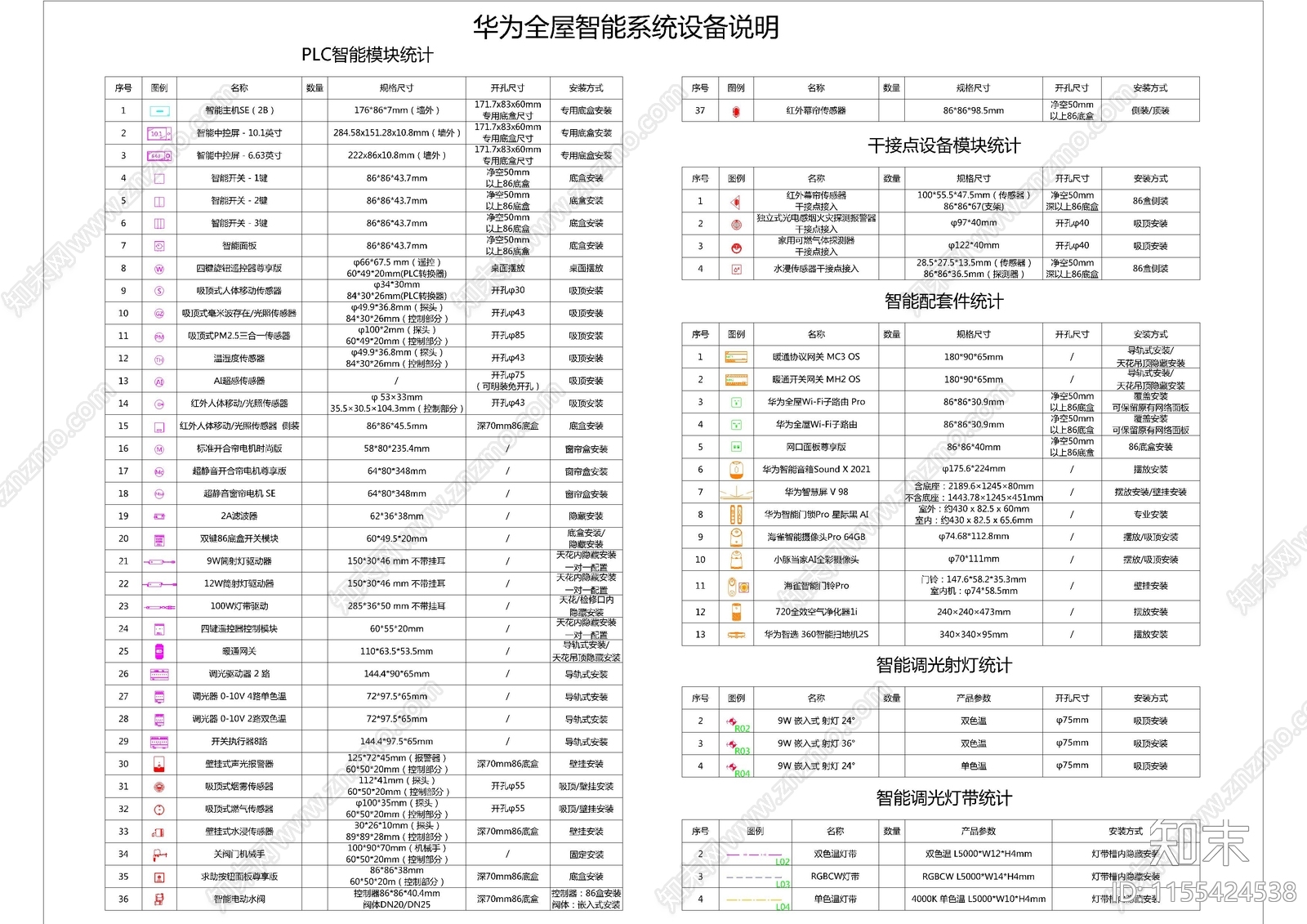 全屋智能前装图纸模板图施工图下载【ID:1155424538】