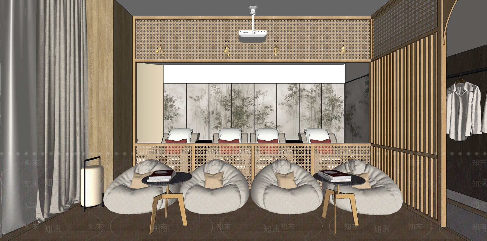 新中式足浴按摩包间SU模型下载【ID:1155427181】