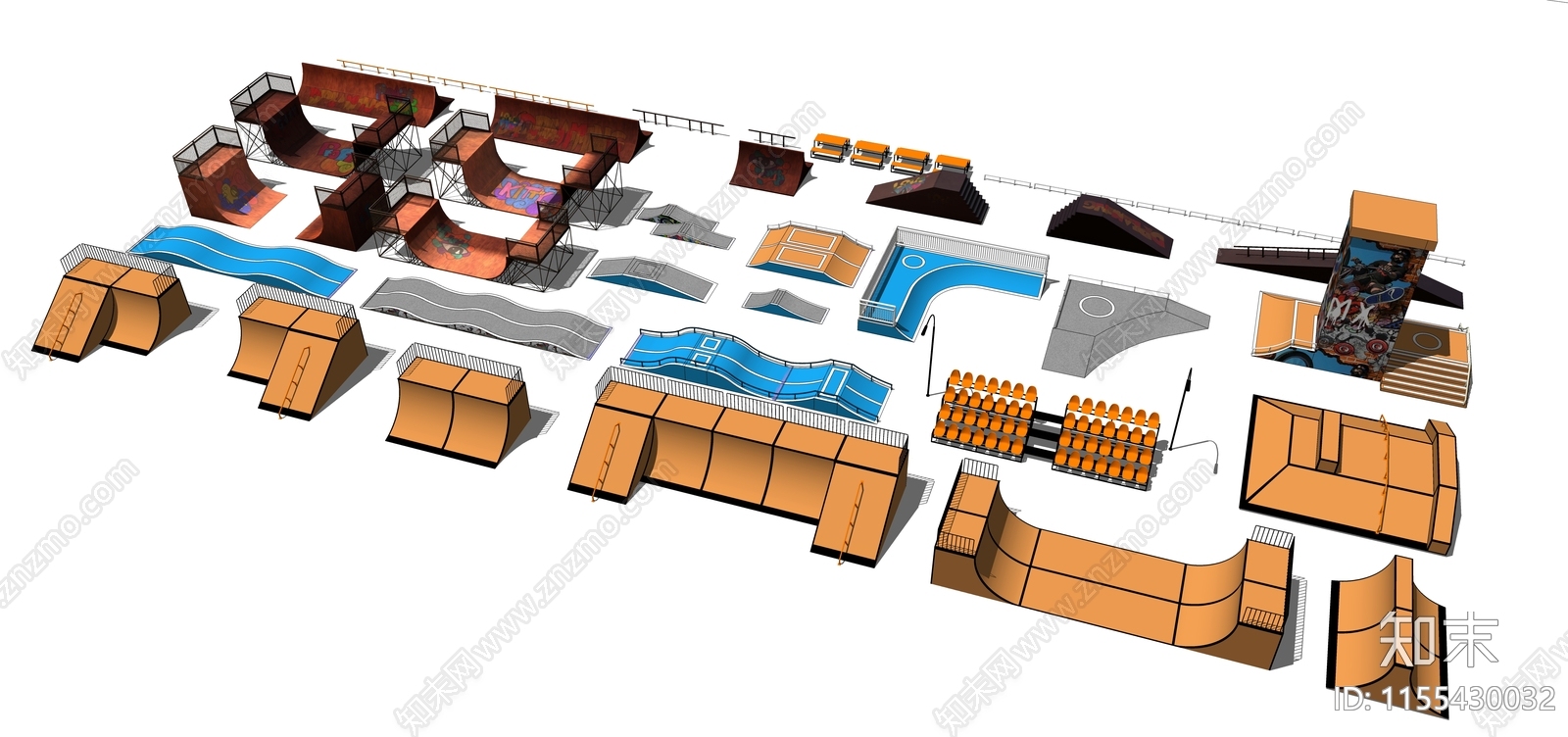 滑板设施SU模型下载【ID:1155430032】