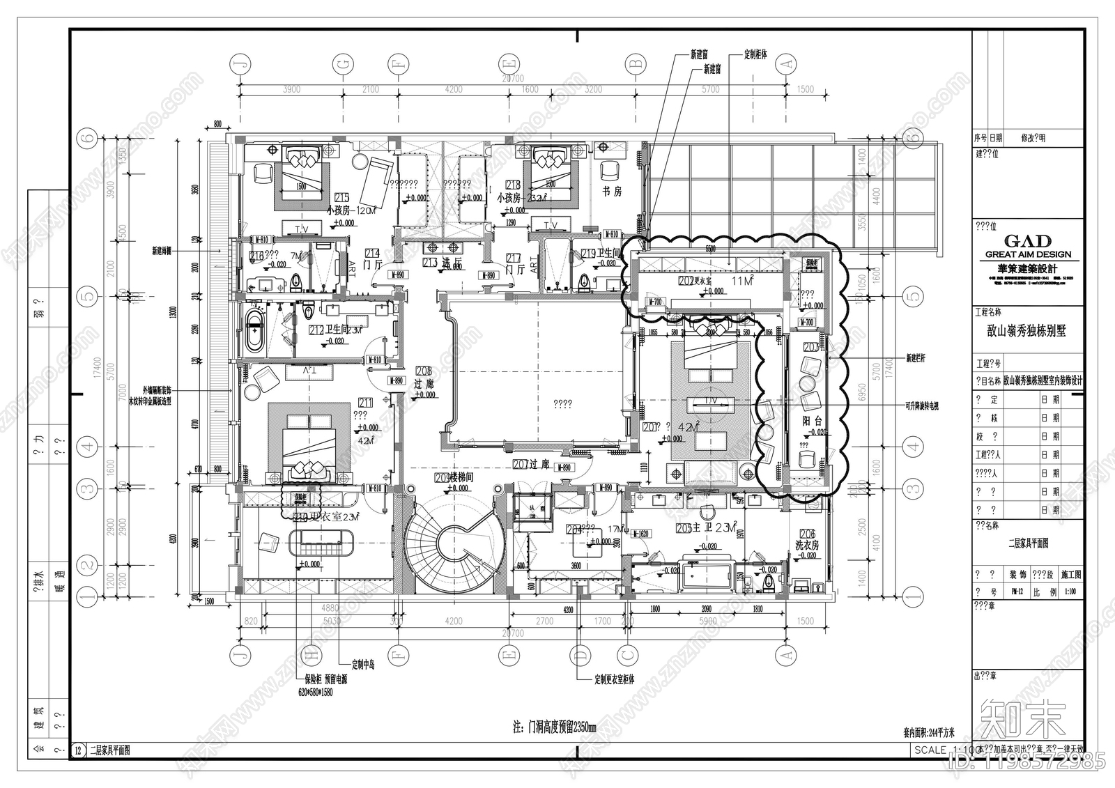 别墅施工图下载【ID:1198572985】