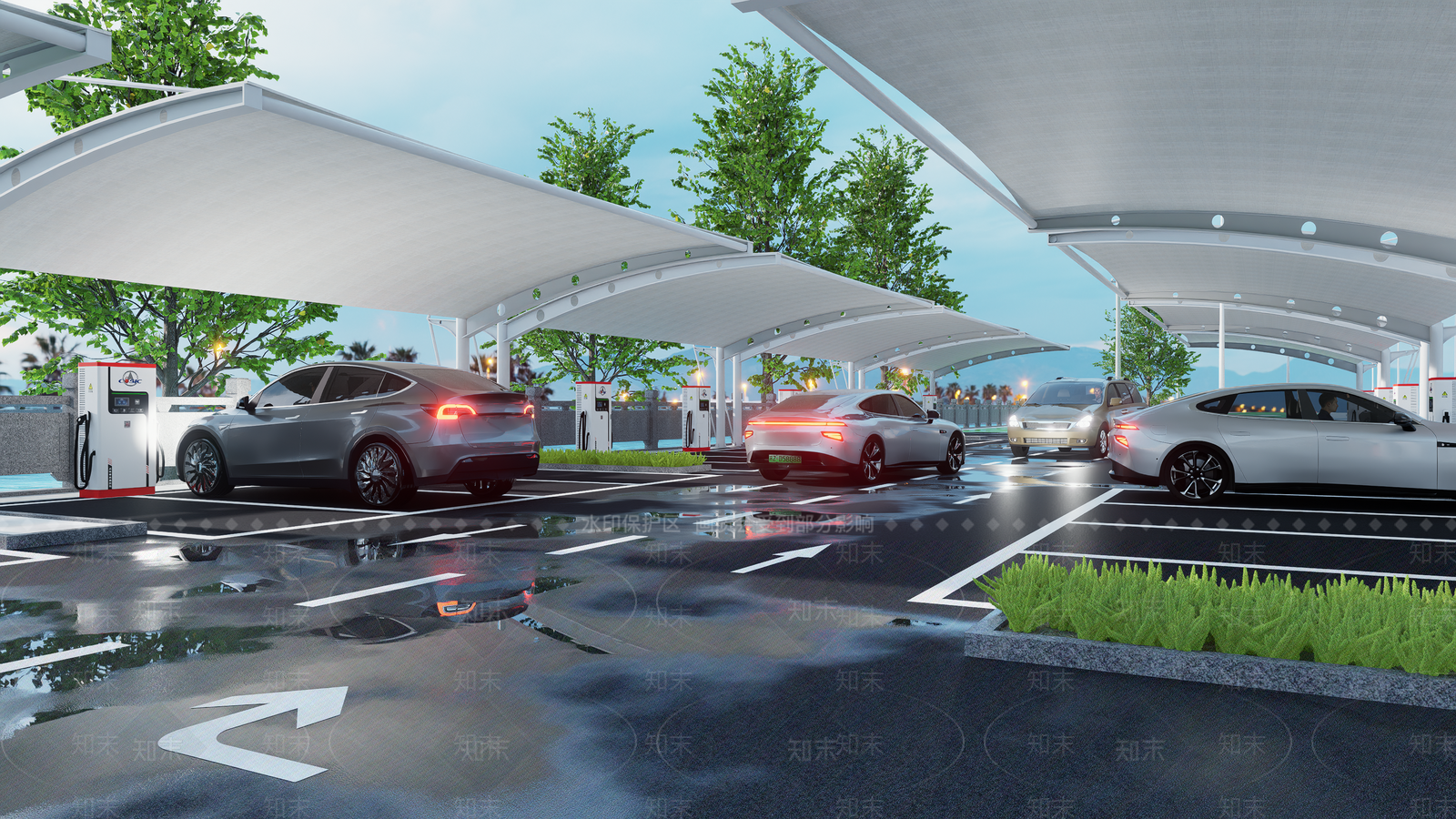 现代机动车棚SU模型下载【ID:1155431720】