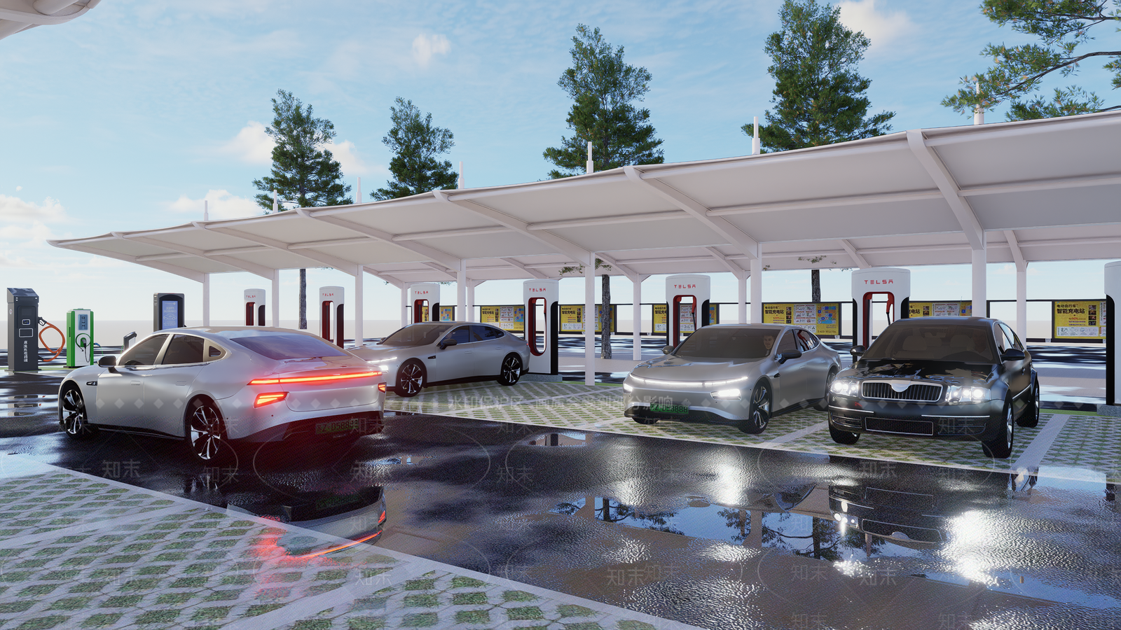 现代机动车棚SU模型下载【ID:1155431801】