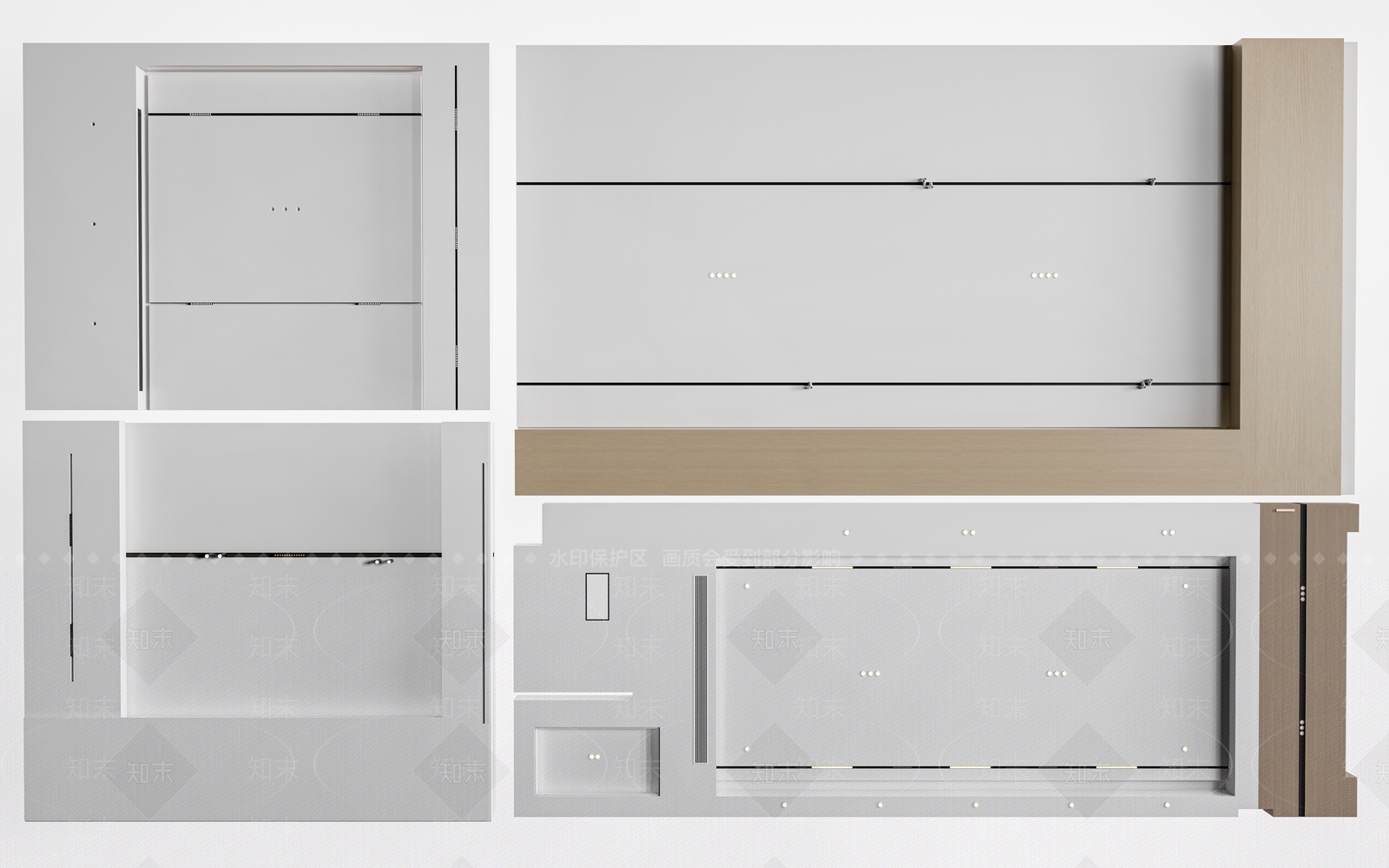 现代客厅吊顶3D模型下载【ID:1155436197】