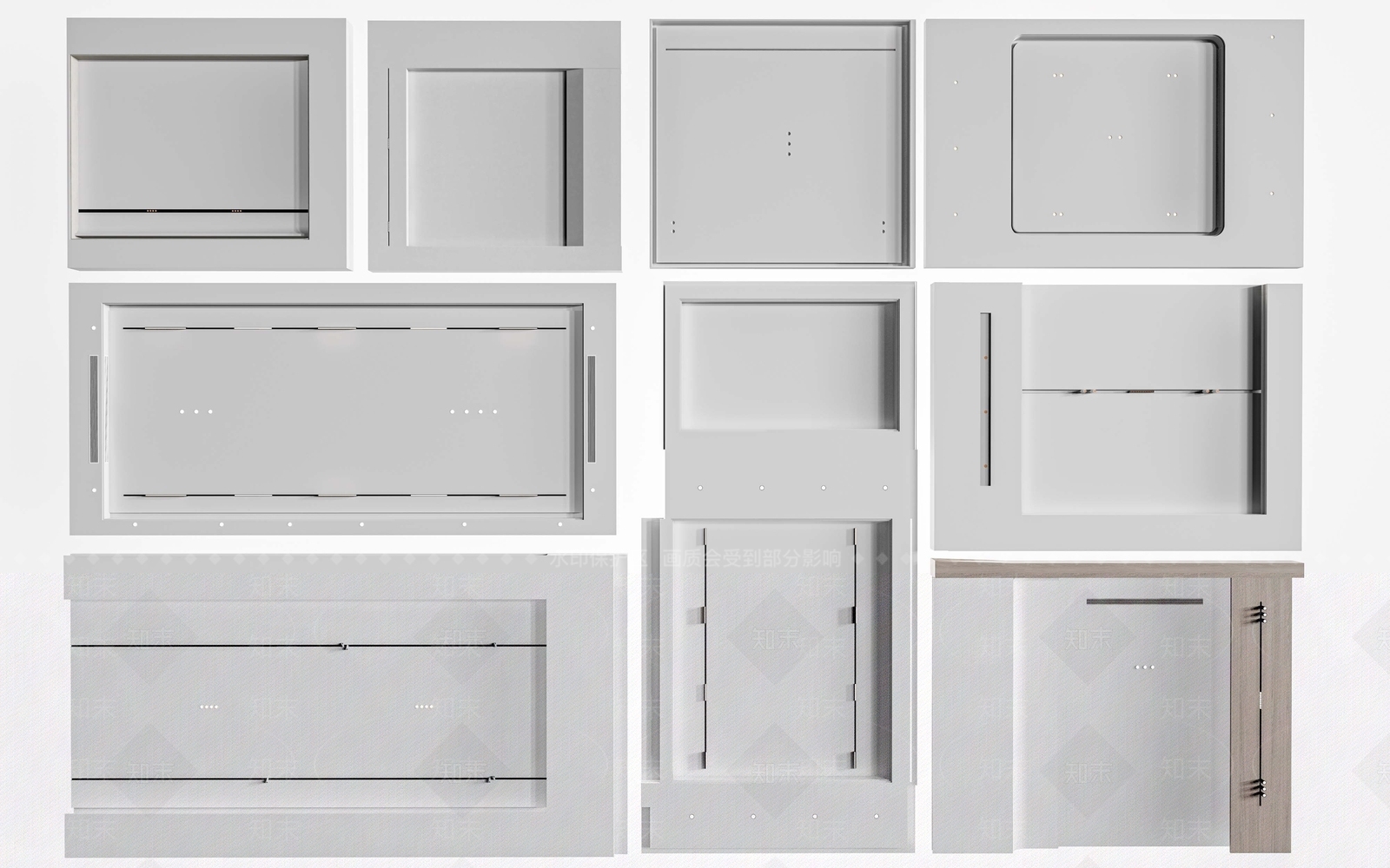 现代客厅吊顶3D模型下载【ID:1155436225】