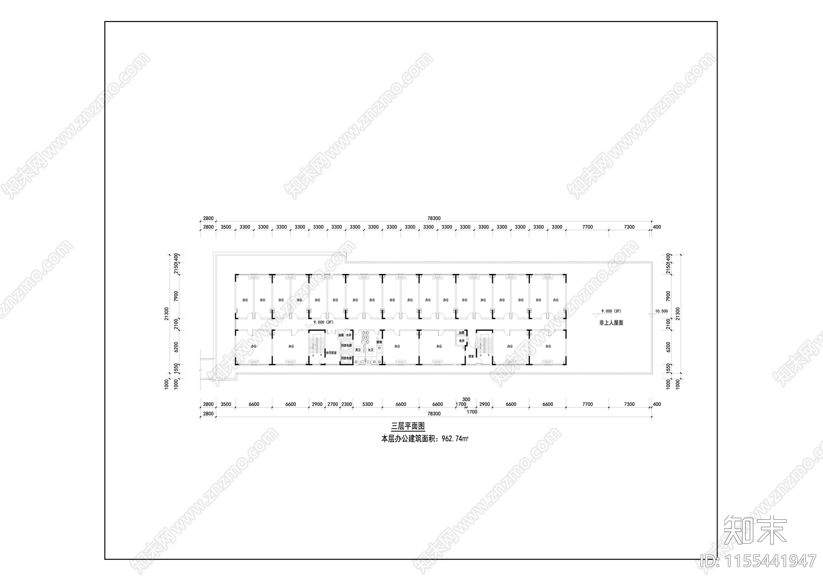 带底商多层办公楼施工图下载【ID:1155441947】