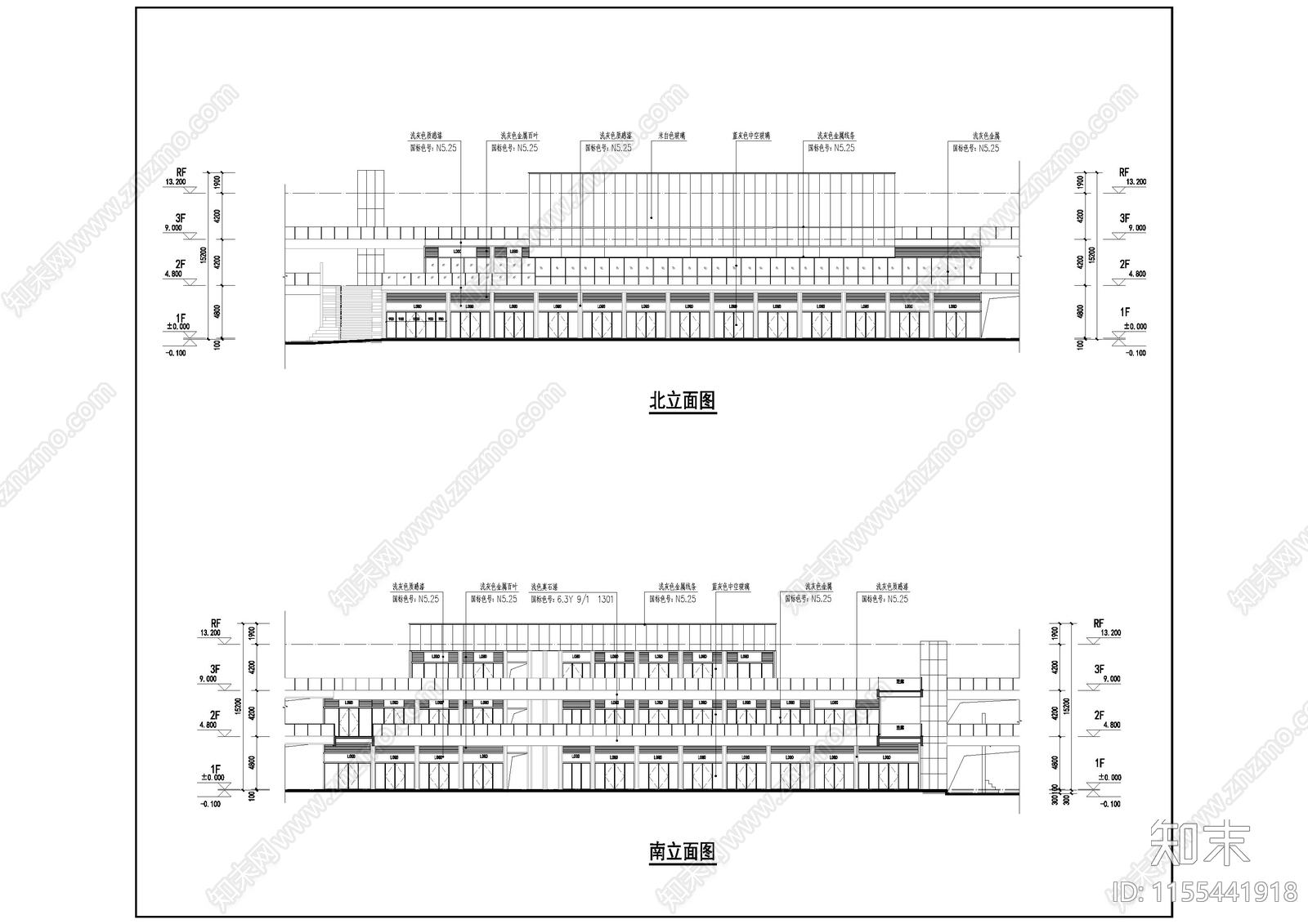 现代多层商业街cad施工图下载【ID:1155441918】