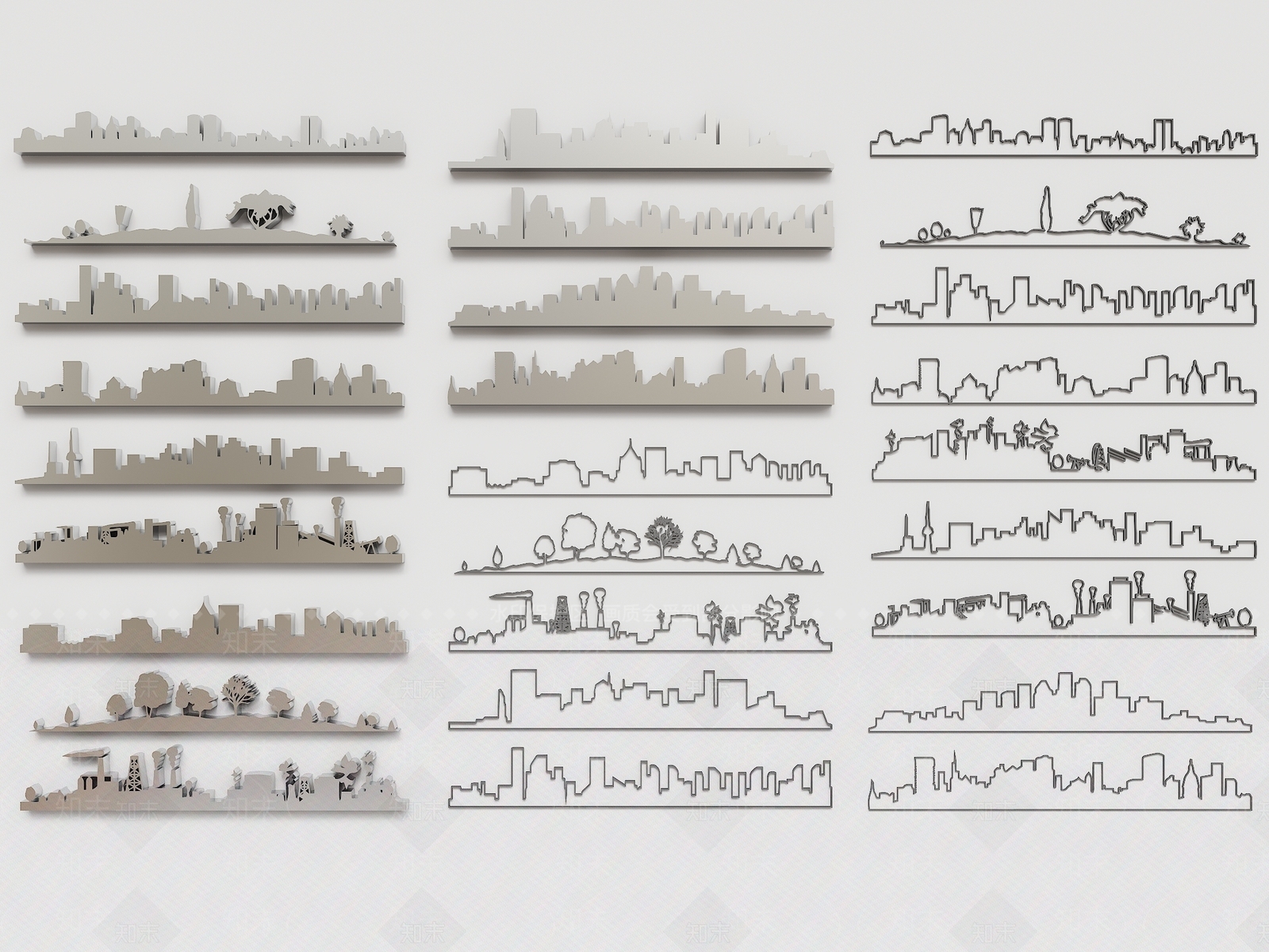 现代墙饰墙绘SU模型下载【ID:1155453280】
