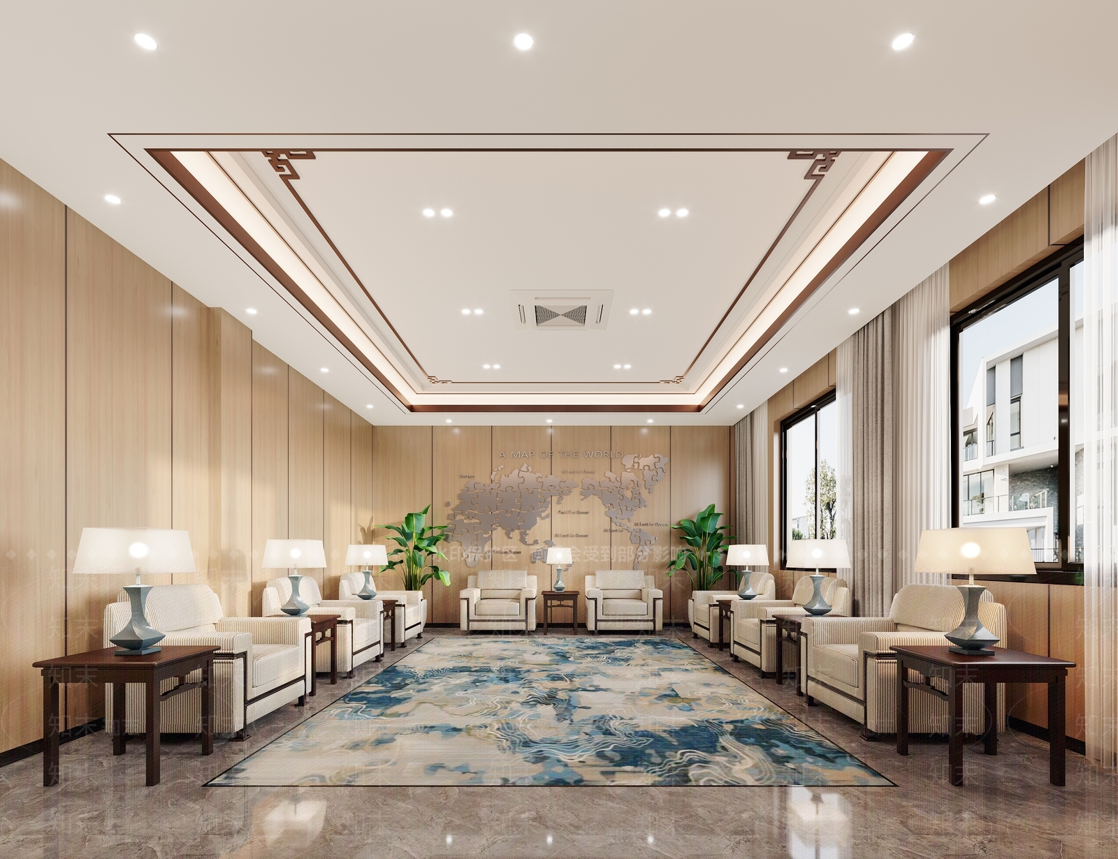 新中式贵宾接待室3D模型下载【ID:1155461247】