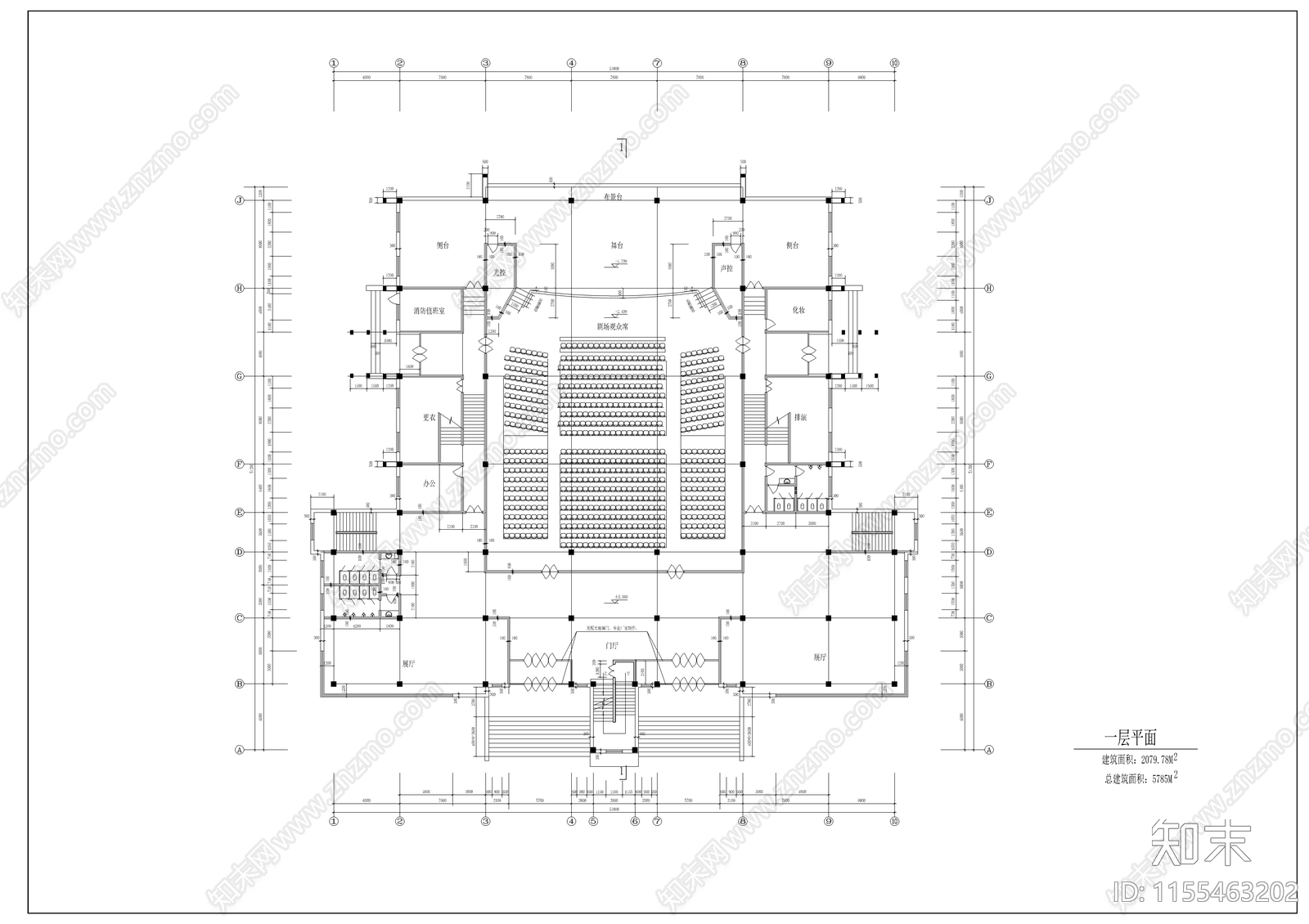 某学校艺术中心全套建筑图cad施工图下载【ID:1155463202】