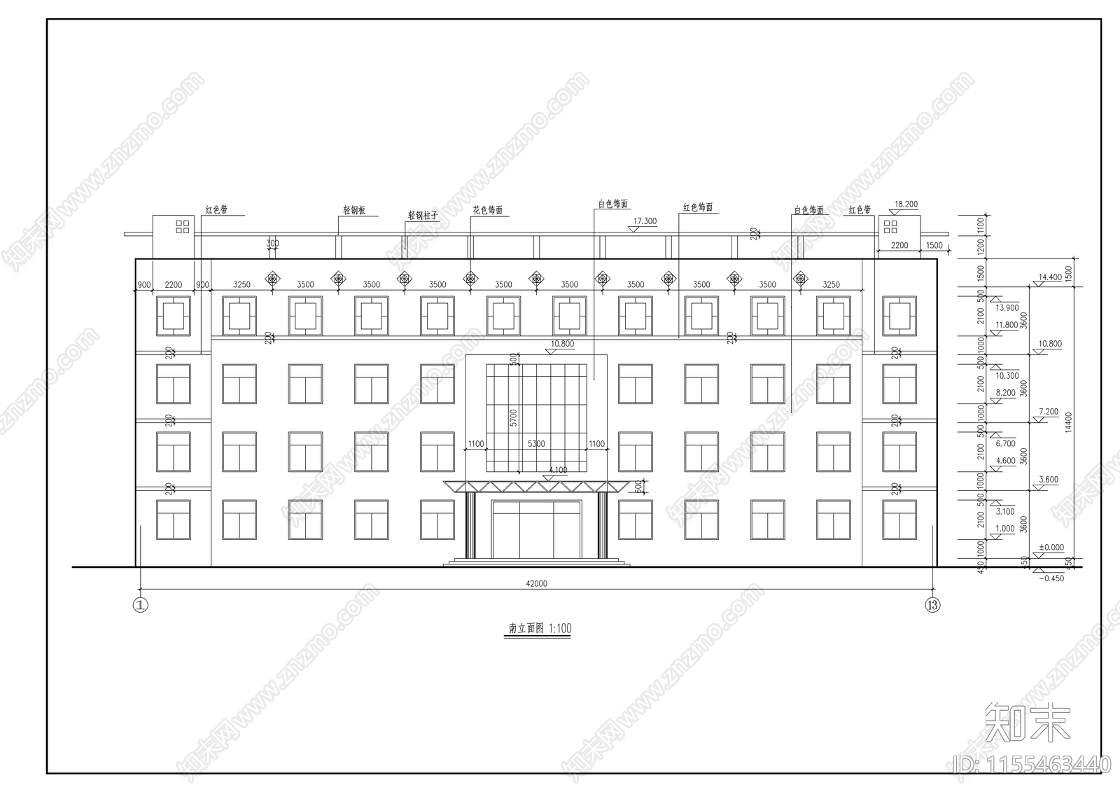 某学校综合楼cad施工图下载【ID:1155463440】