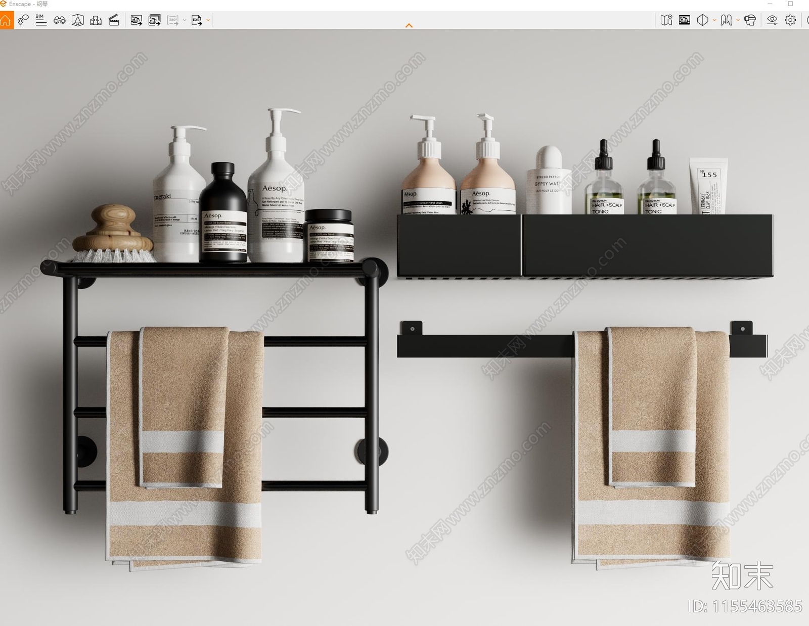 现代毛巾架SU模型下载【ID:1155463585】
