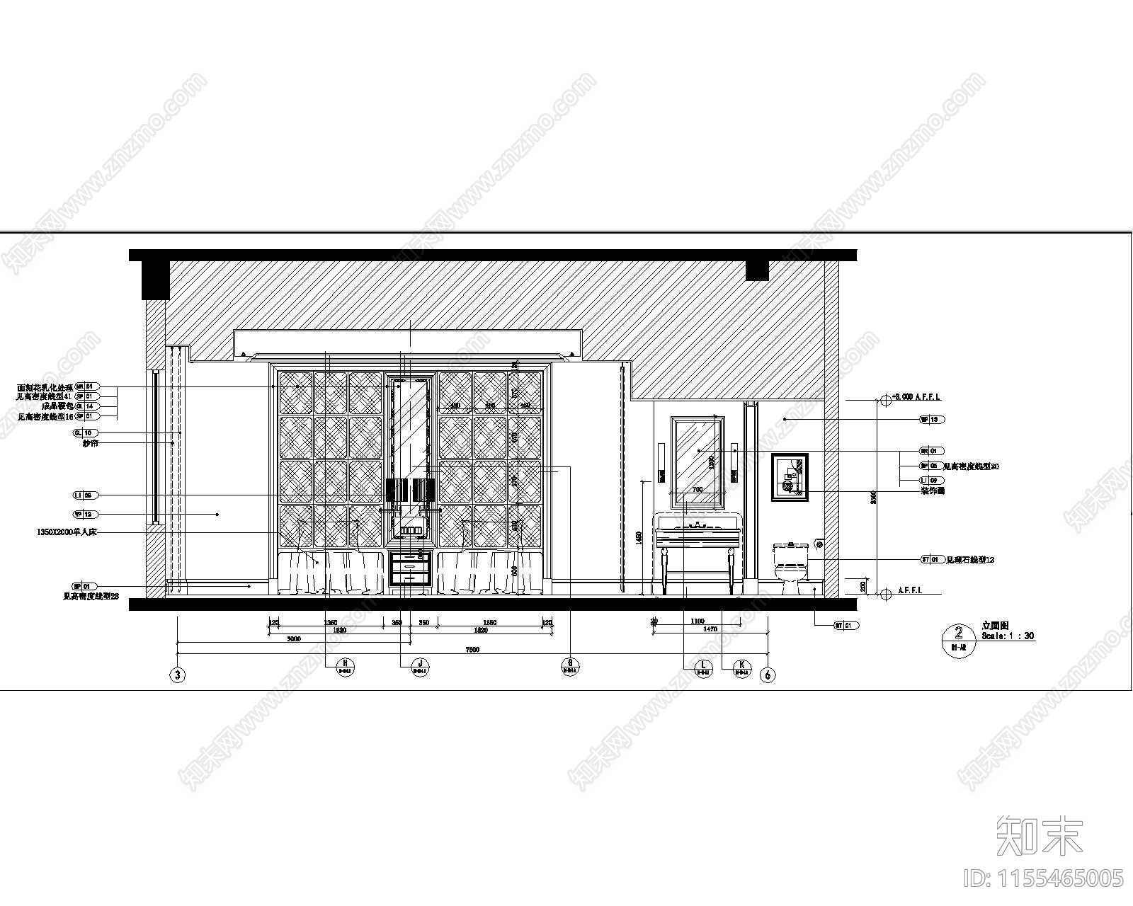 酒店桑拿双人房cad施工图下载【ID:1155465005】