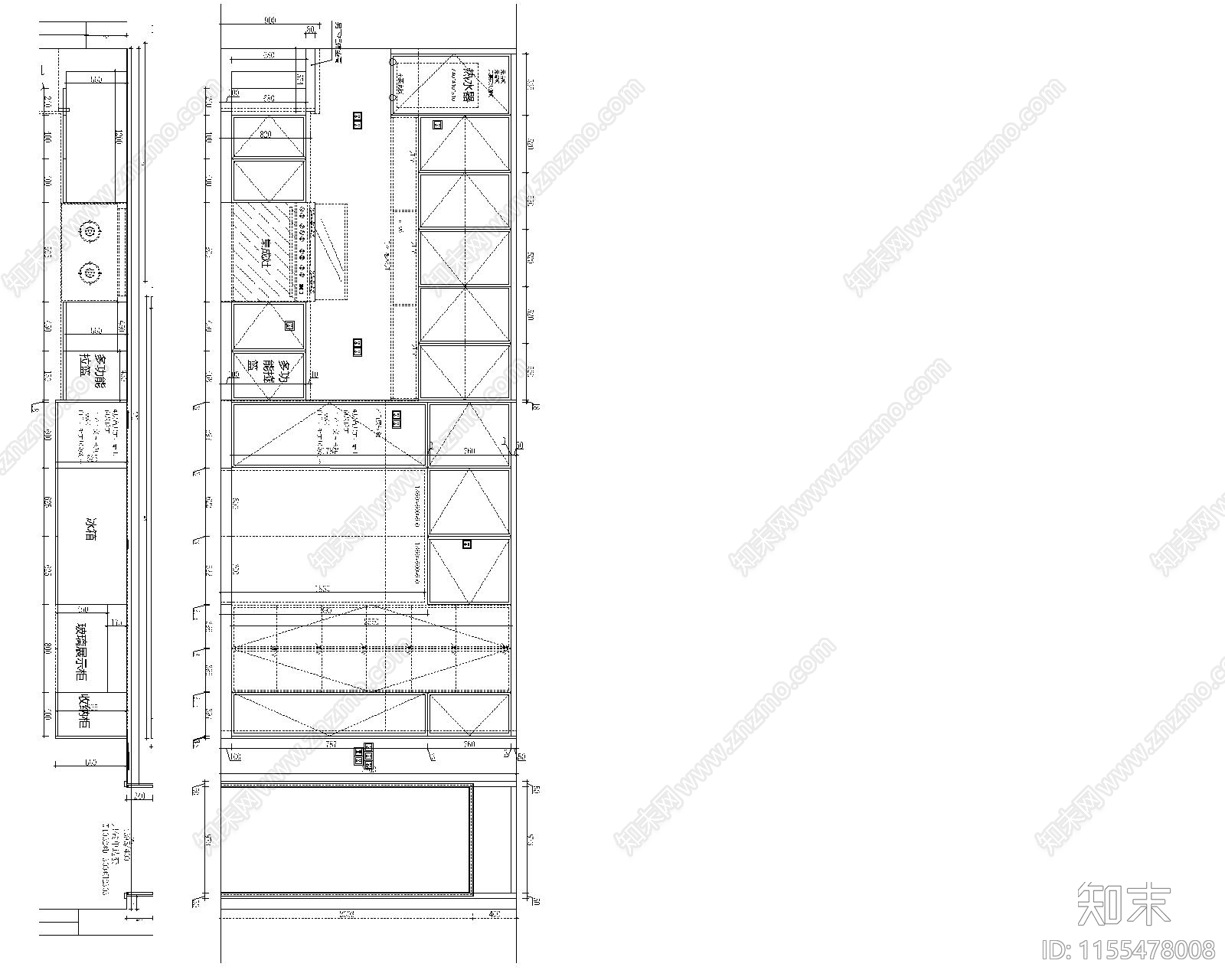 厨房CADcad施工图下载【ID:1155478008】