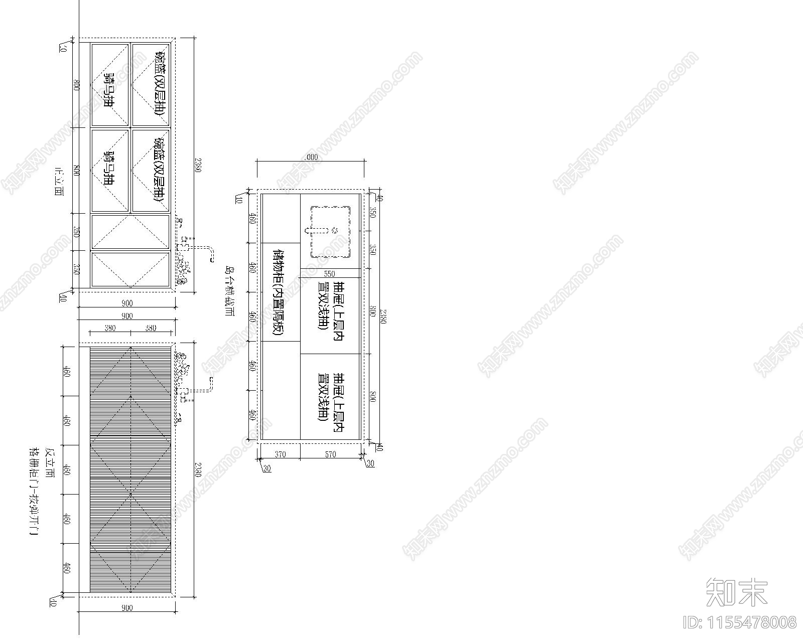 厨房CADcad施工图下载【ID:1155478008】