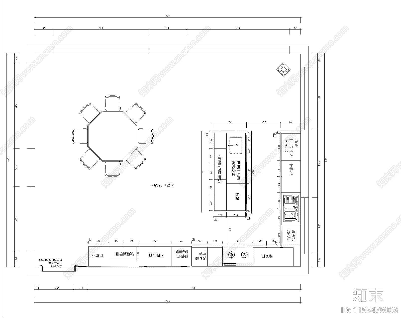 厨房CADcad施工图下载【ID:1155478008】