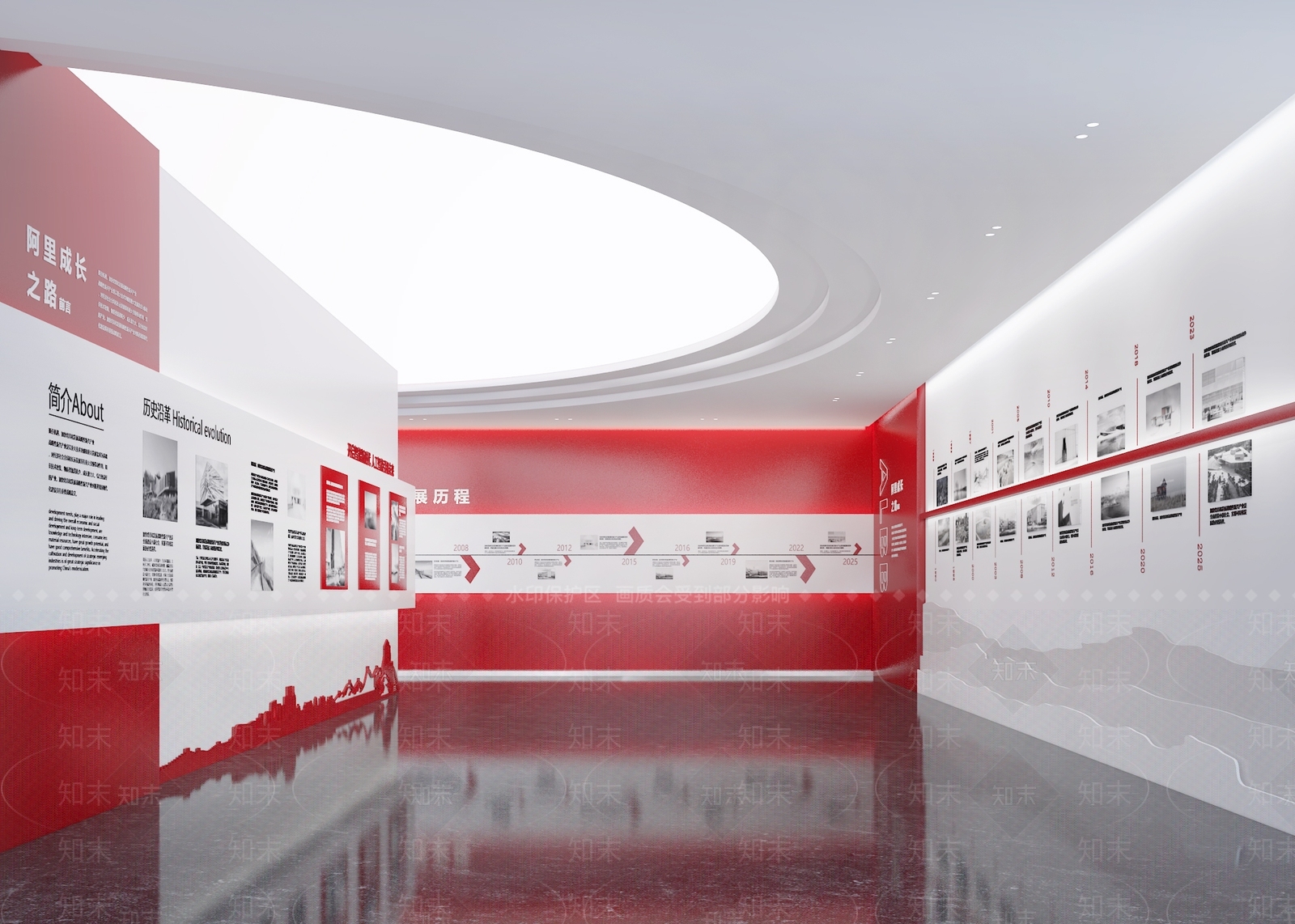 现代党建展厅SU模型下载【ID:1155652556】