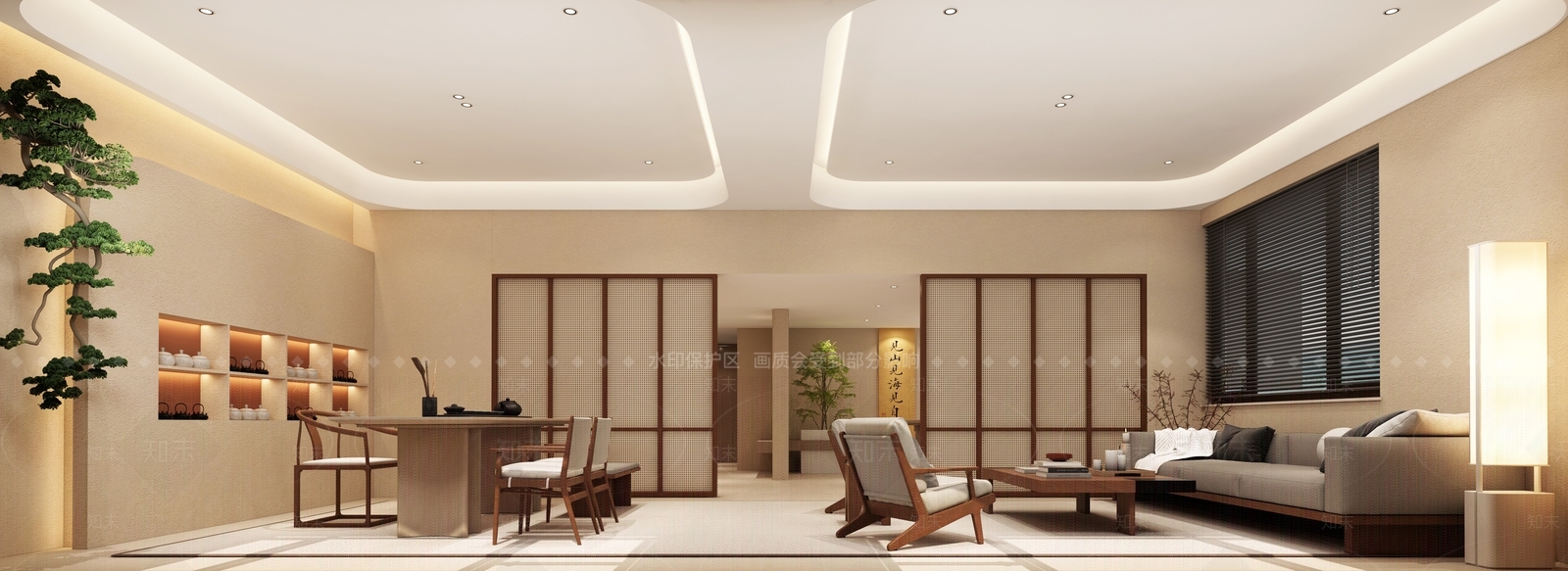 侘寂美容院大厅3D模型下载【ID:1155467452】