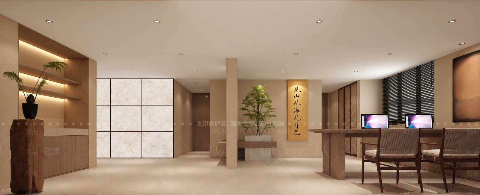 侘寂美容院大厅3D模型下载【ID:1155467452】