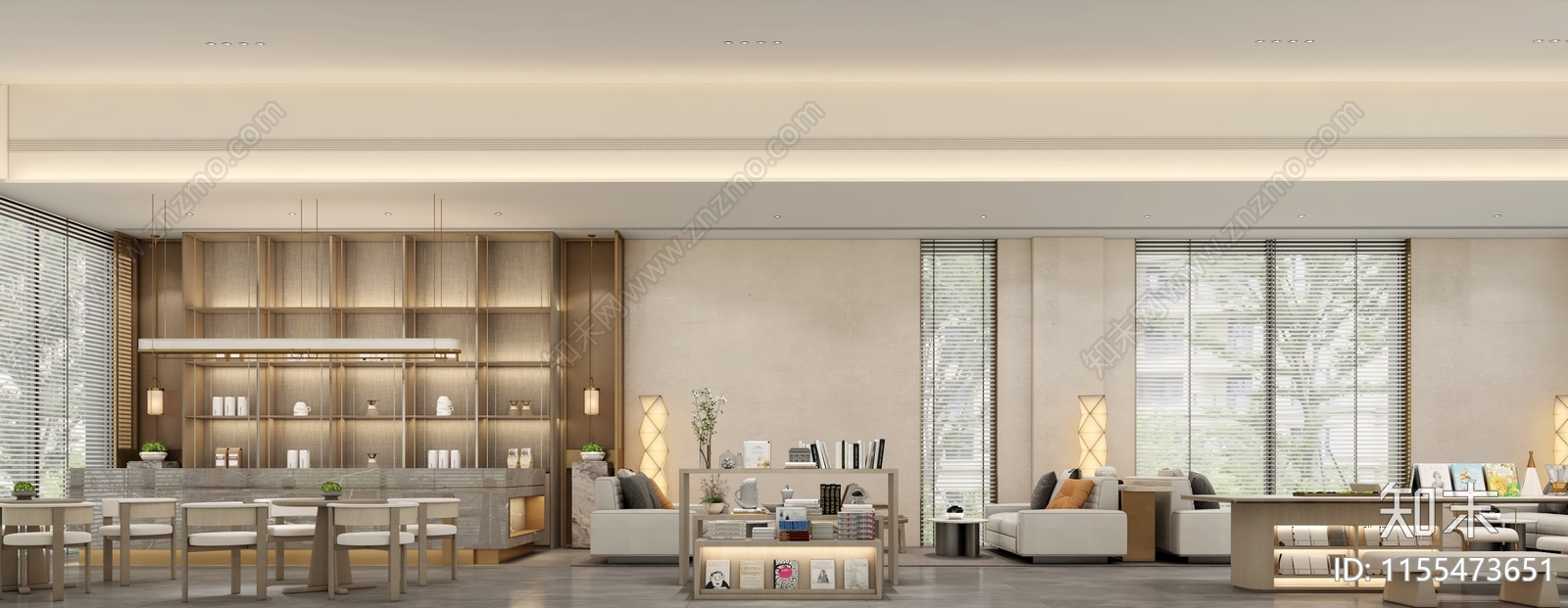 新中式酒店会客厅cad施工图下载【ID:1155473651】
