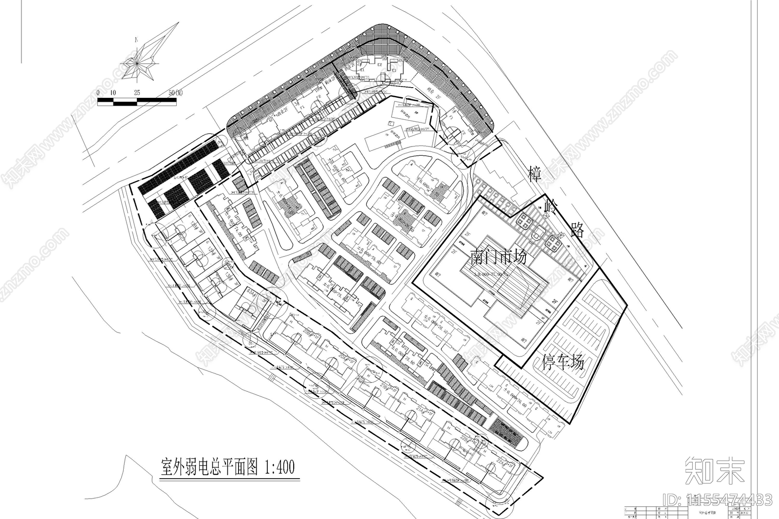 居住小区弱电智能化系统图cad施工图下载【ID:1155474433】