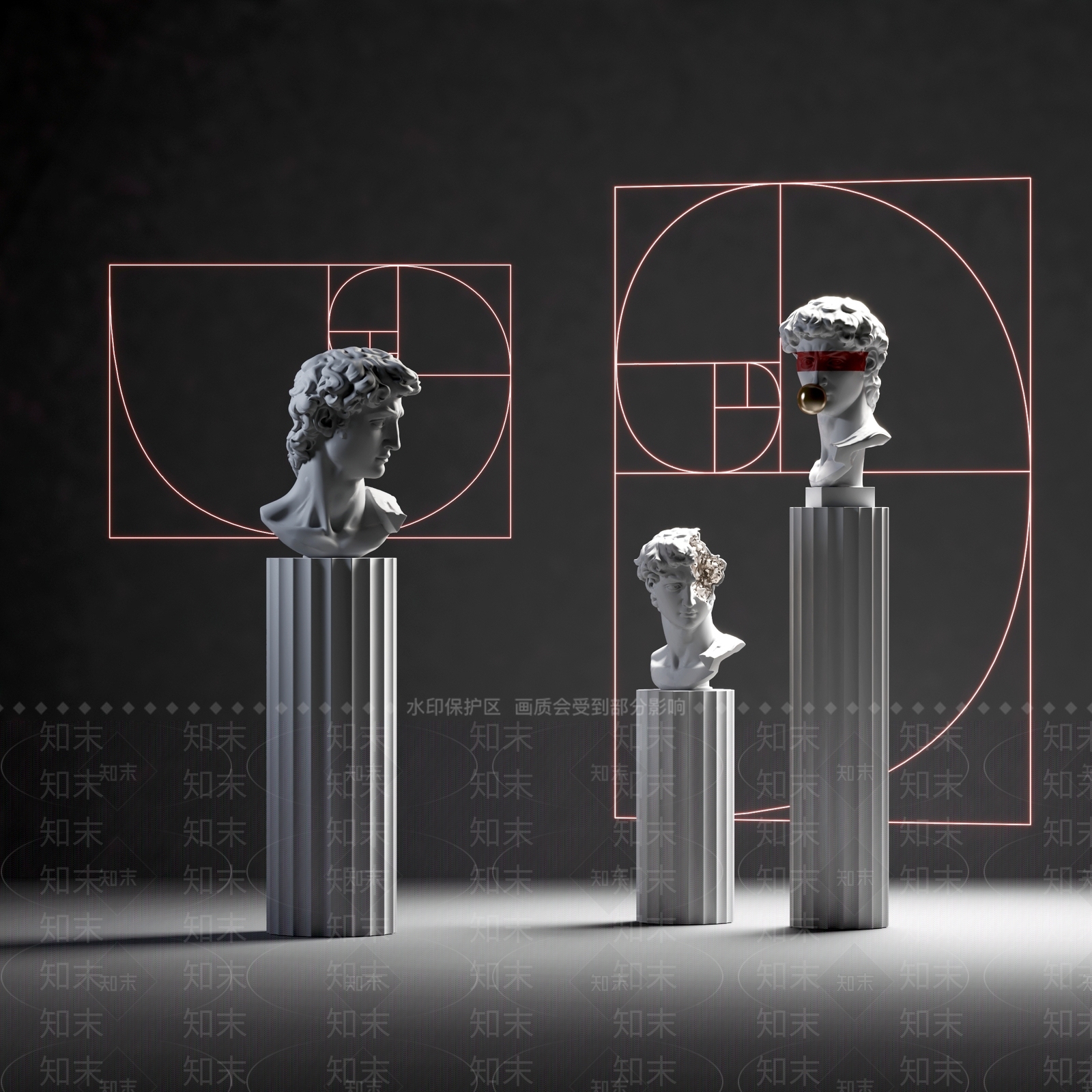 ARTEMIDE现代人物雕塑3D模型下载【ID:1155475552】