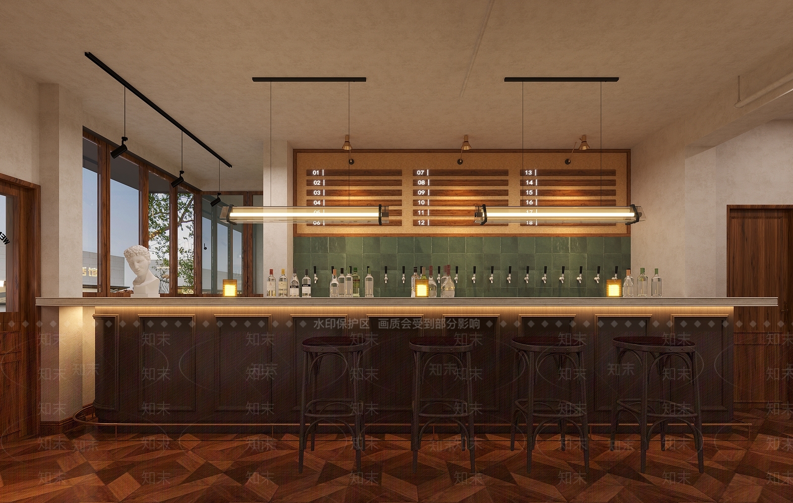 美式复古酒馆3D模型下载【ID:1155475487】