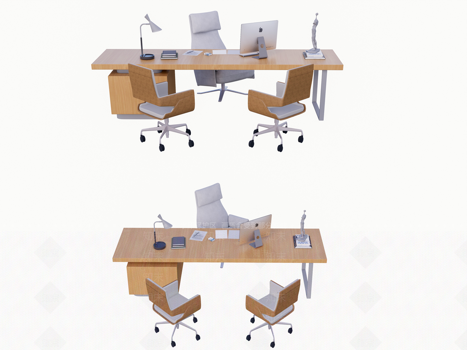 现代办公桌椅SU模型下载【ID:1155478729】