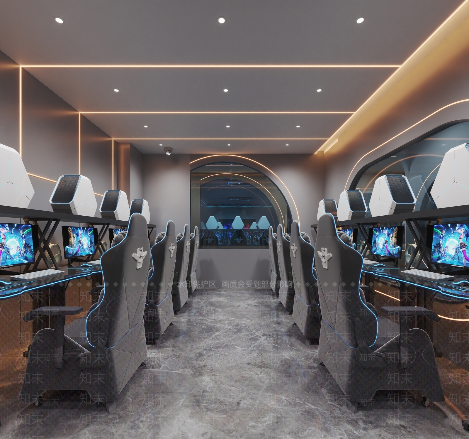 现代网咖包间3D模型下载【ID:1155481647】