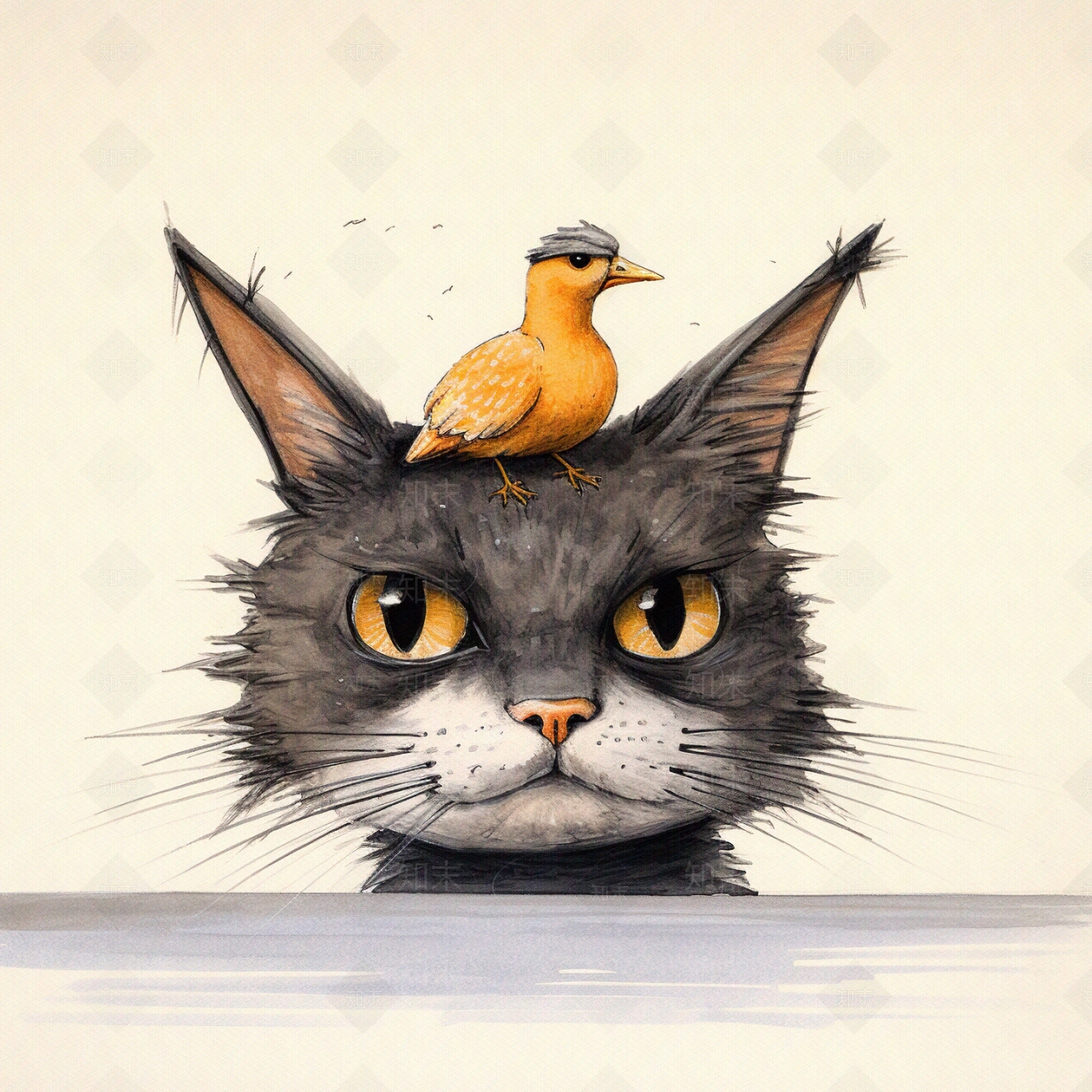 卡通猫咪装饰画贴图下载【ID:1155481709】